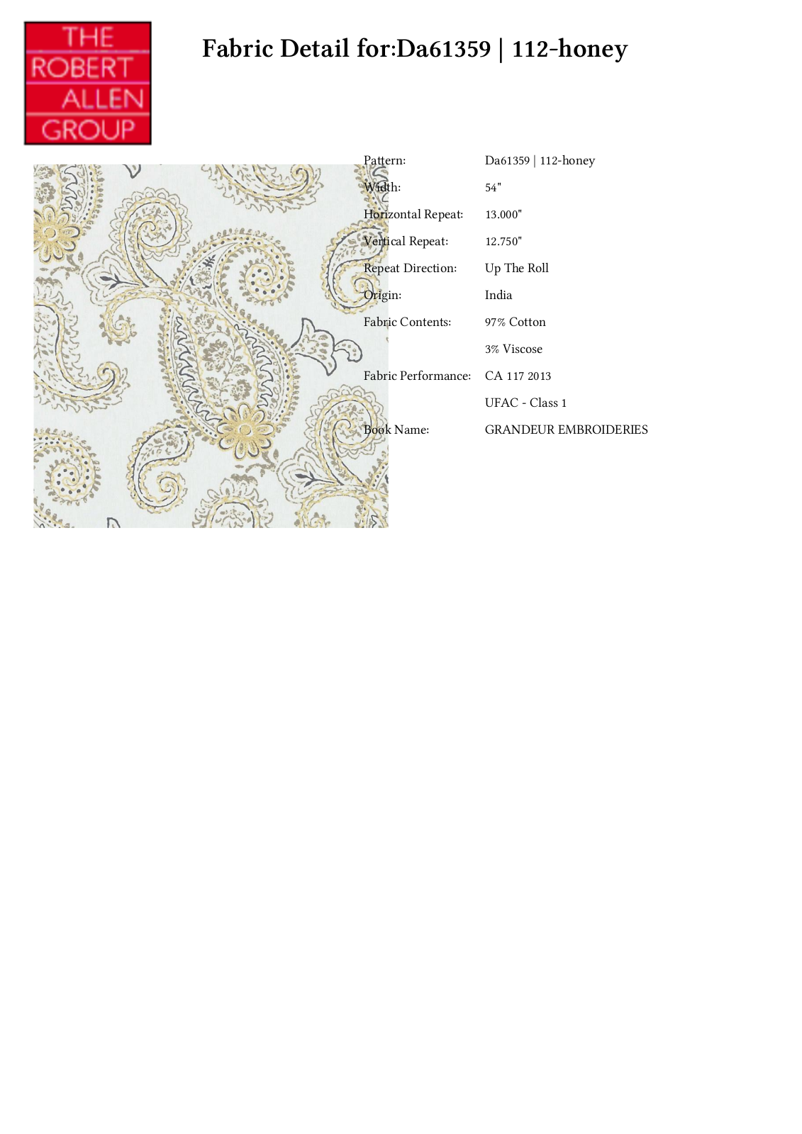 Duralee CRAL7223 Specifications - ManualMachine.com
