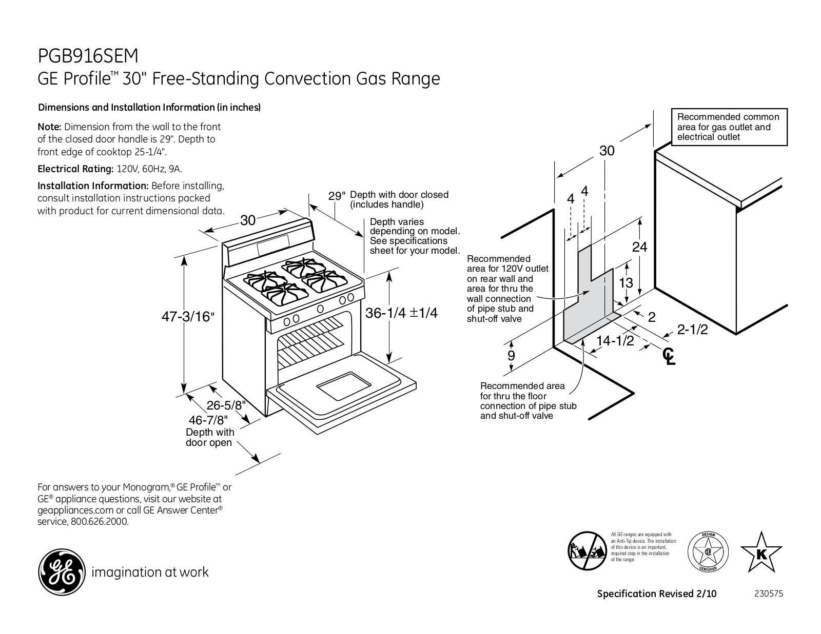 General Electric PGB916SEMSS User Manual