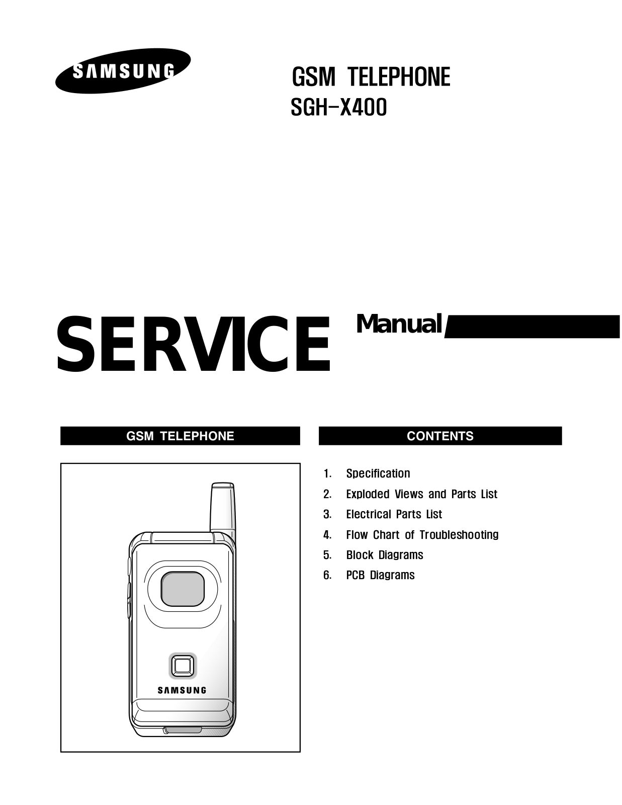 Samsung SGH-X400 Service Manual