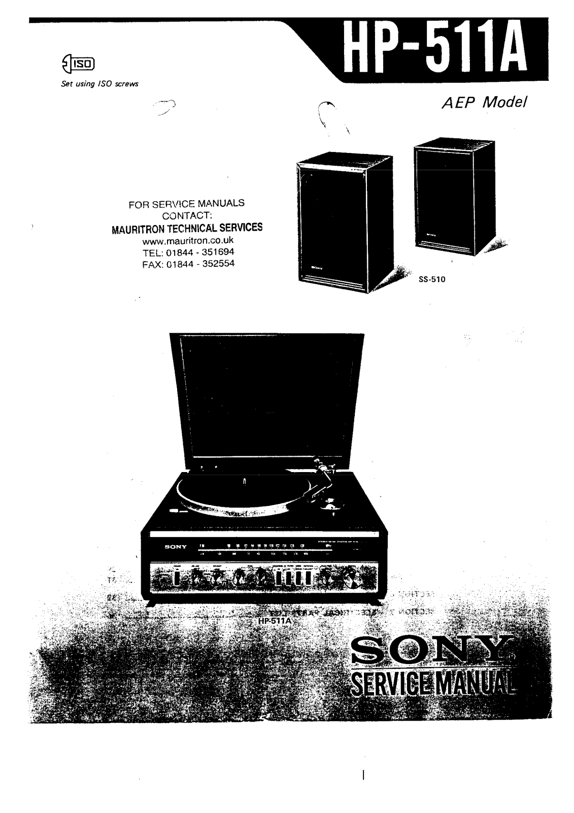 Sony HP-511-A Service manual
