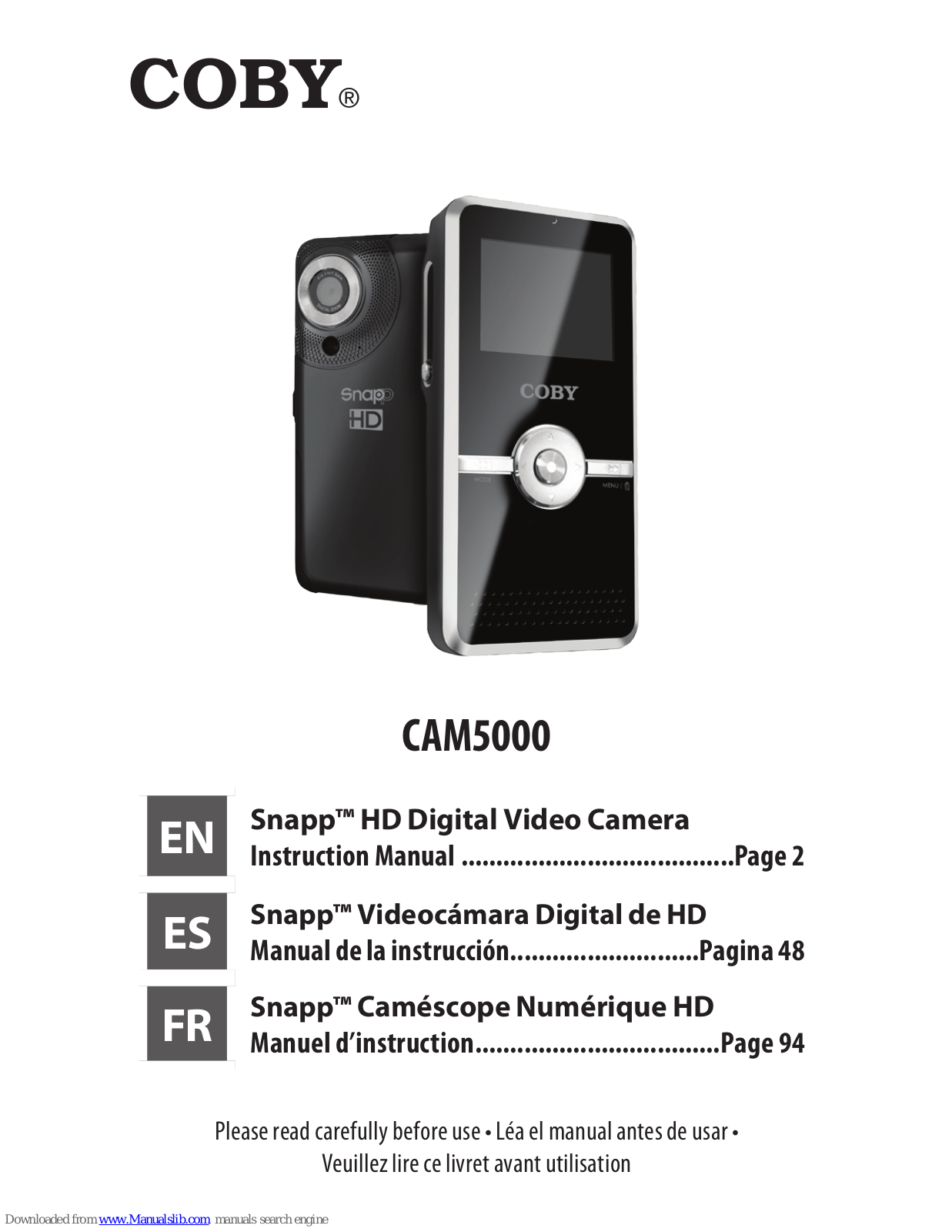 Coby SNAPP CAM5000 Instruction Manual