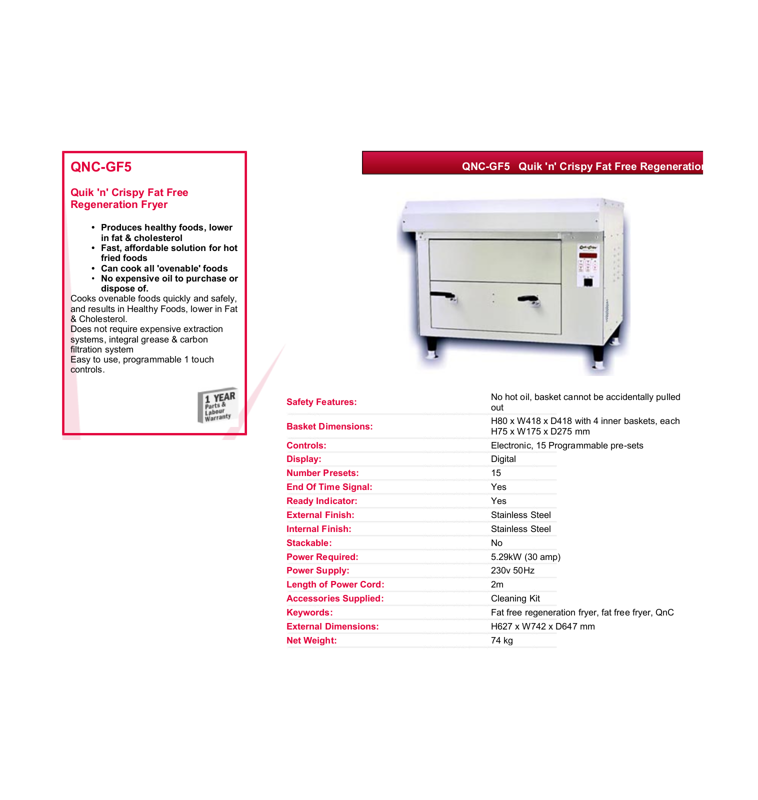 Valera QNC-GF5 DATASHEET