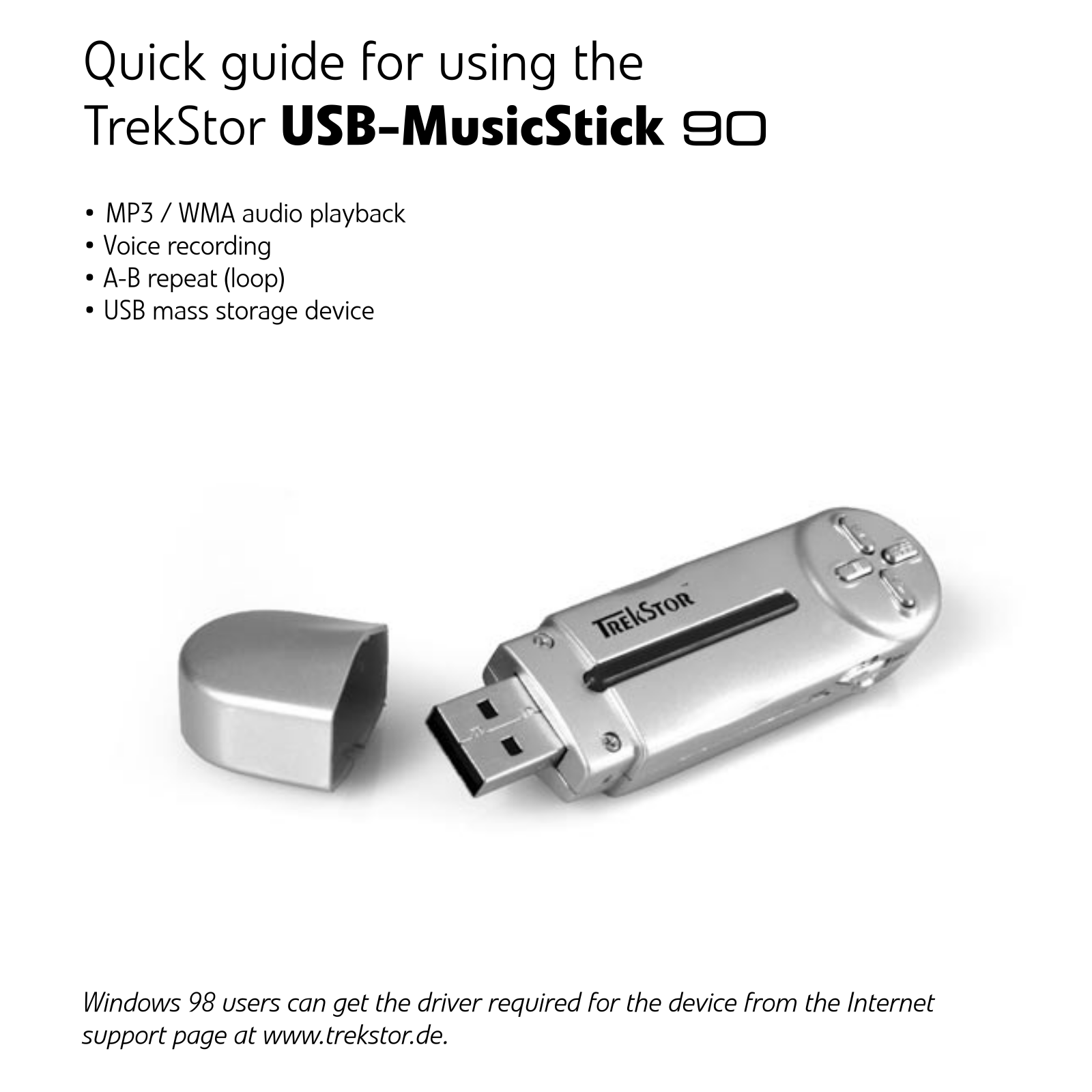 TrekStor MusicStick 90 Quick Guide - ManualMachine.com