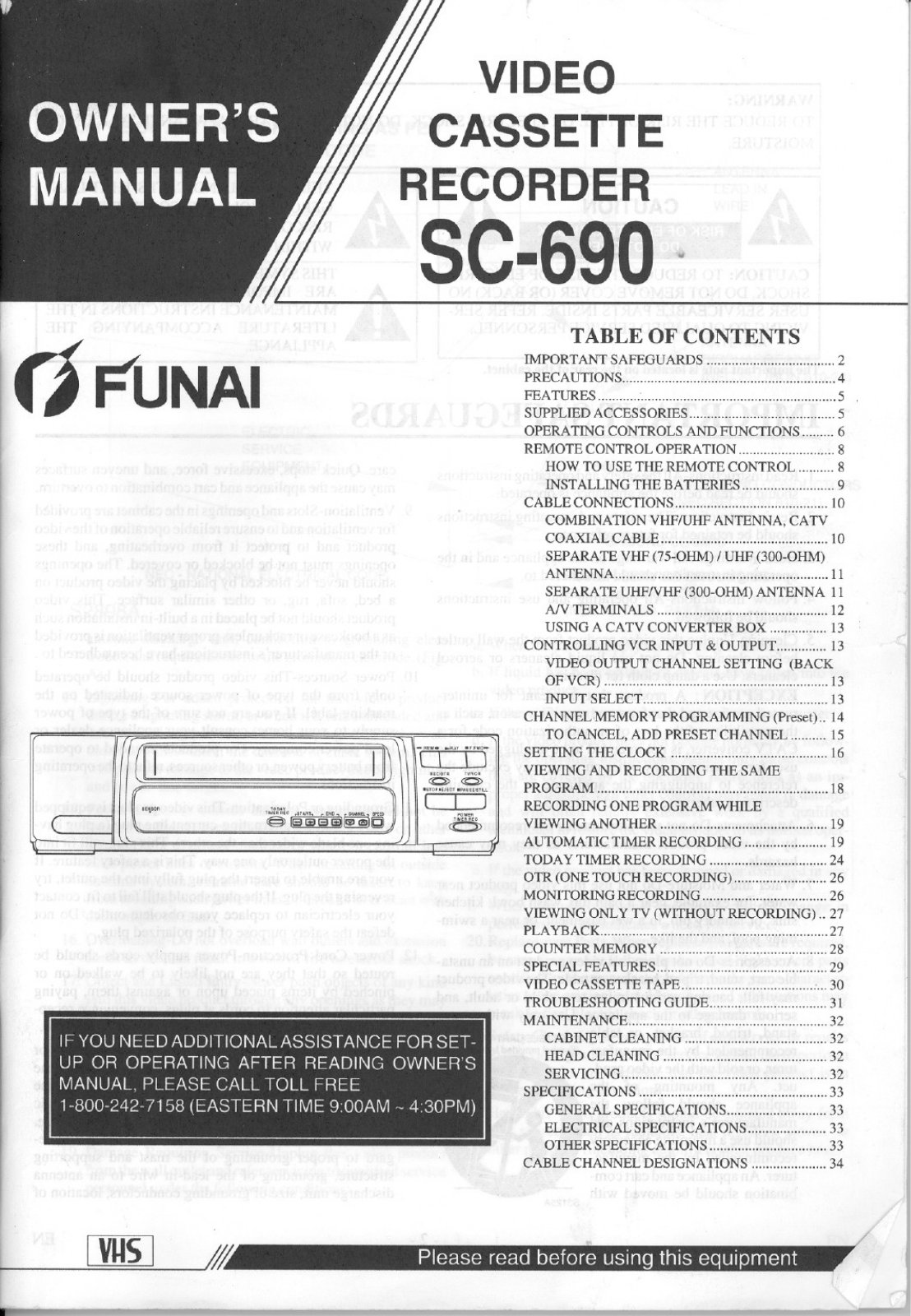 FUNAI SC-690 User Manual