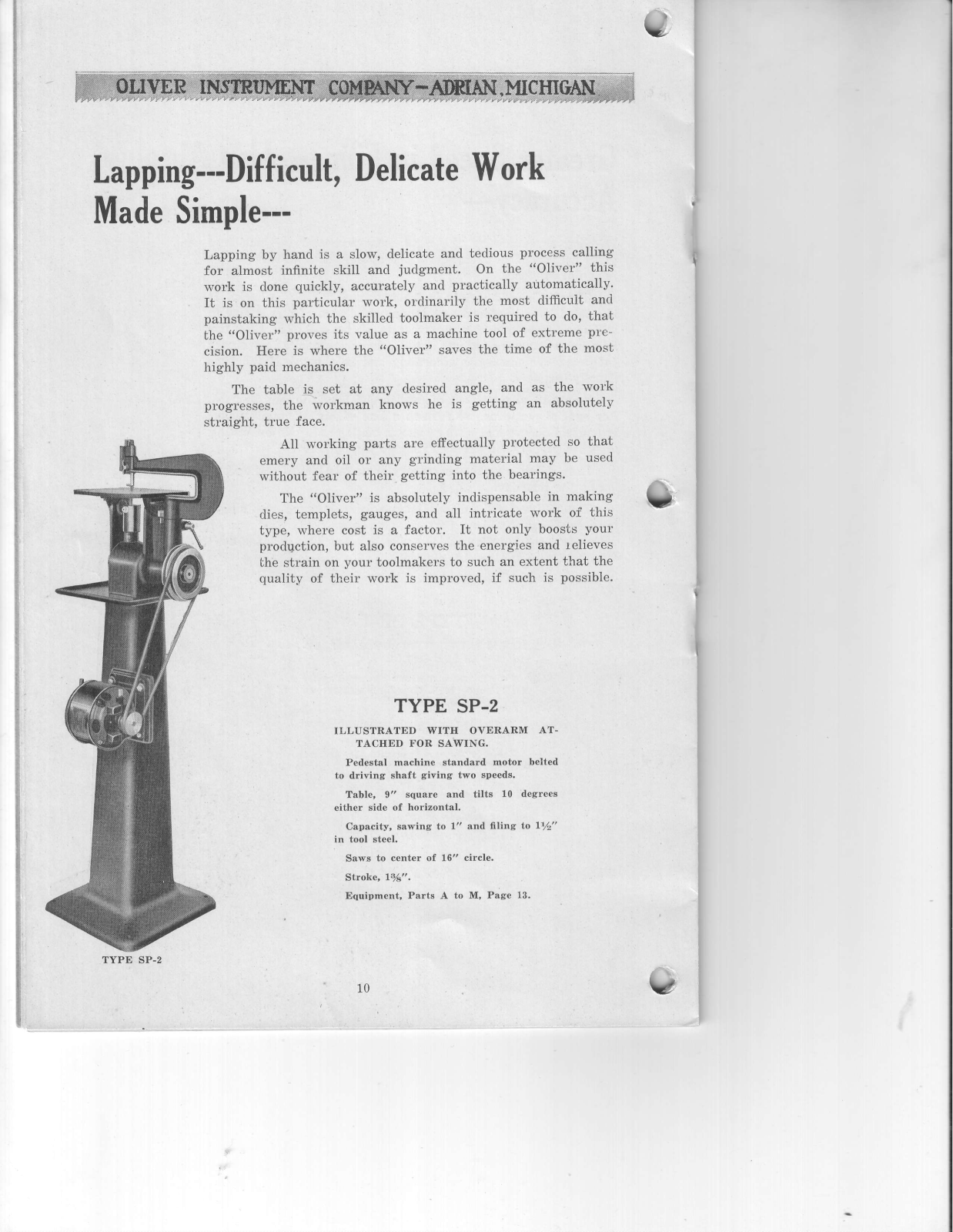 Oliver Instrument Lapping Sanders/Grinders - ManualMachine.com