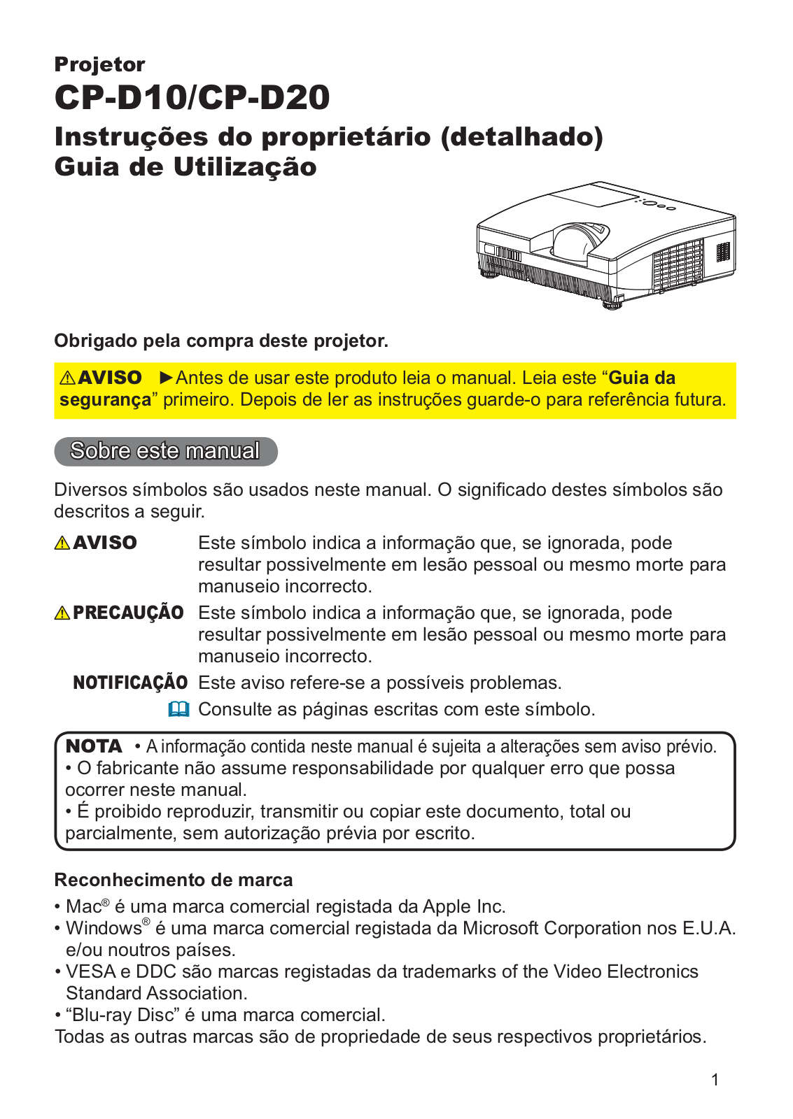 Hitachi CP-D20 User Manual