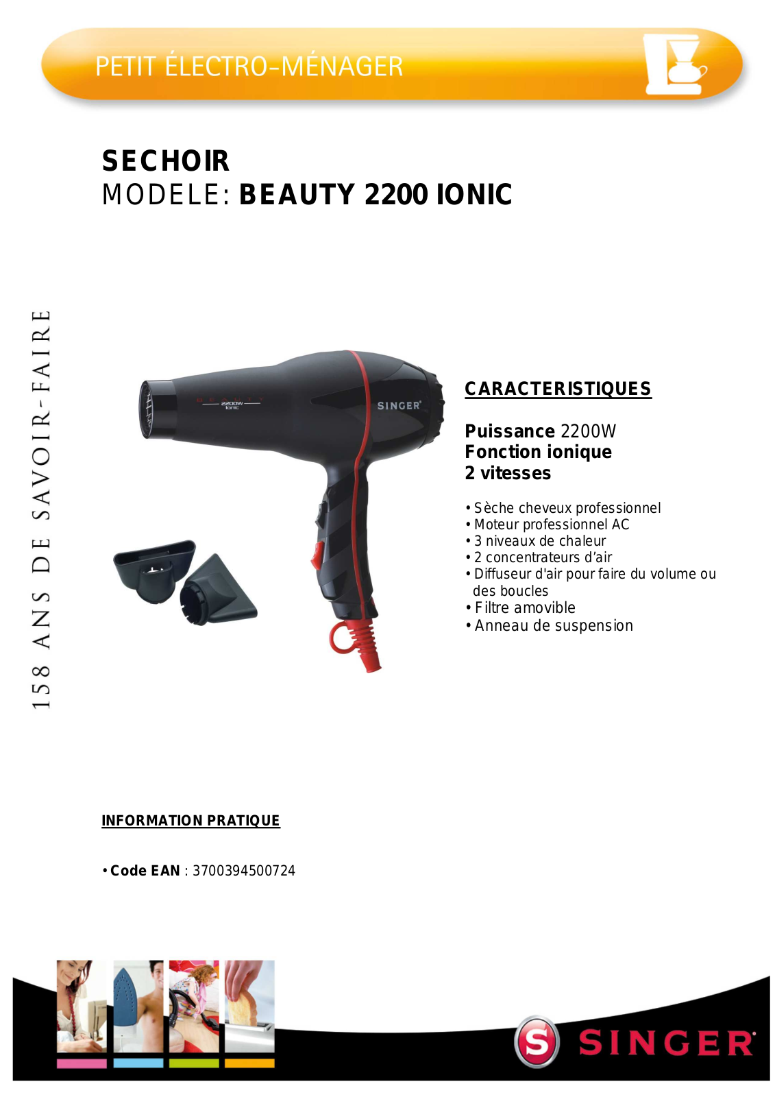 SINGER BEAUTY 2200 IONIC User Manual