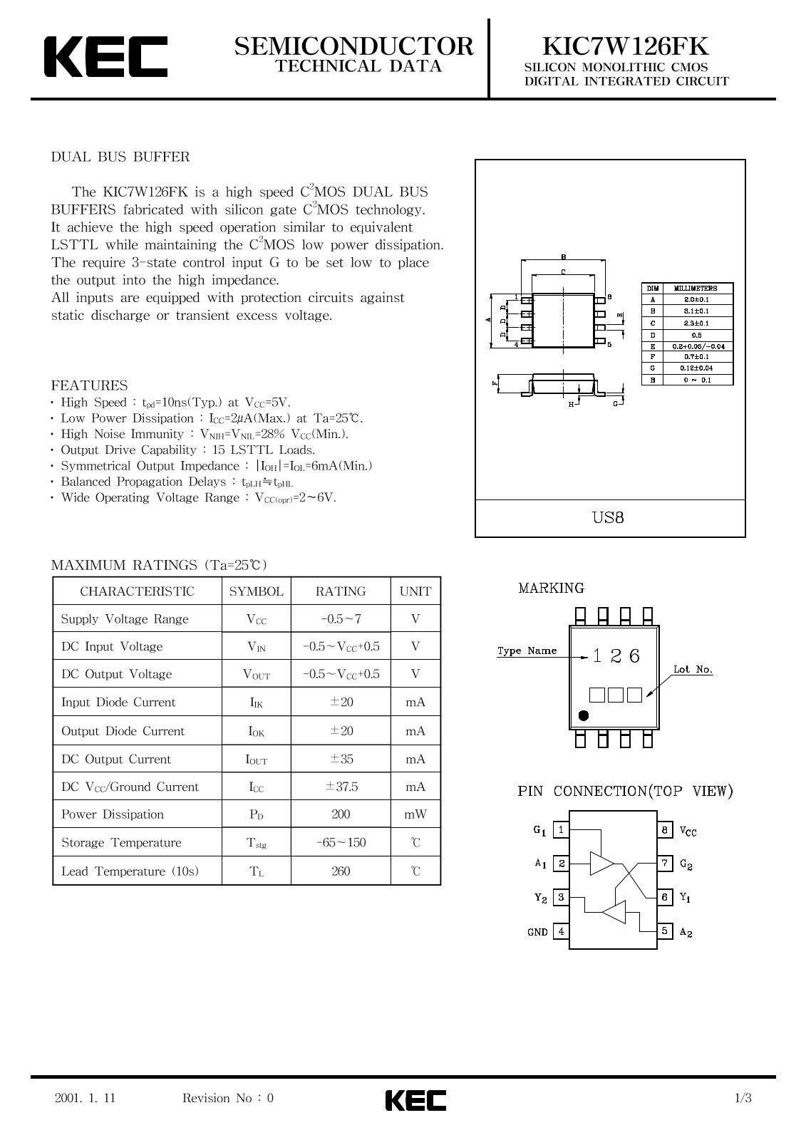 KEC KIC7W126FK Datasheet