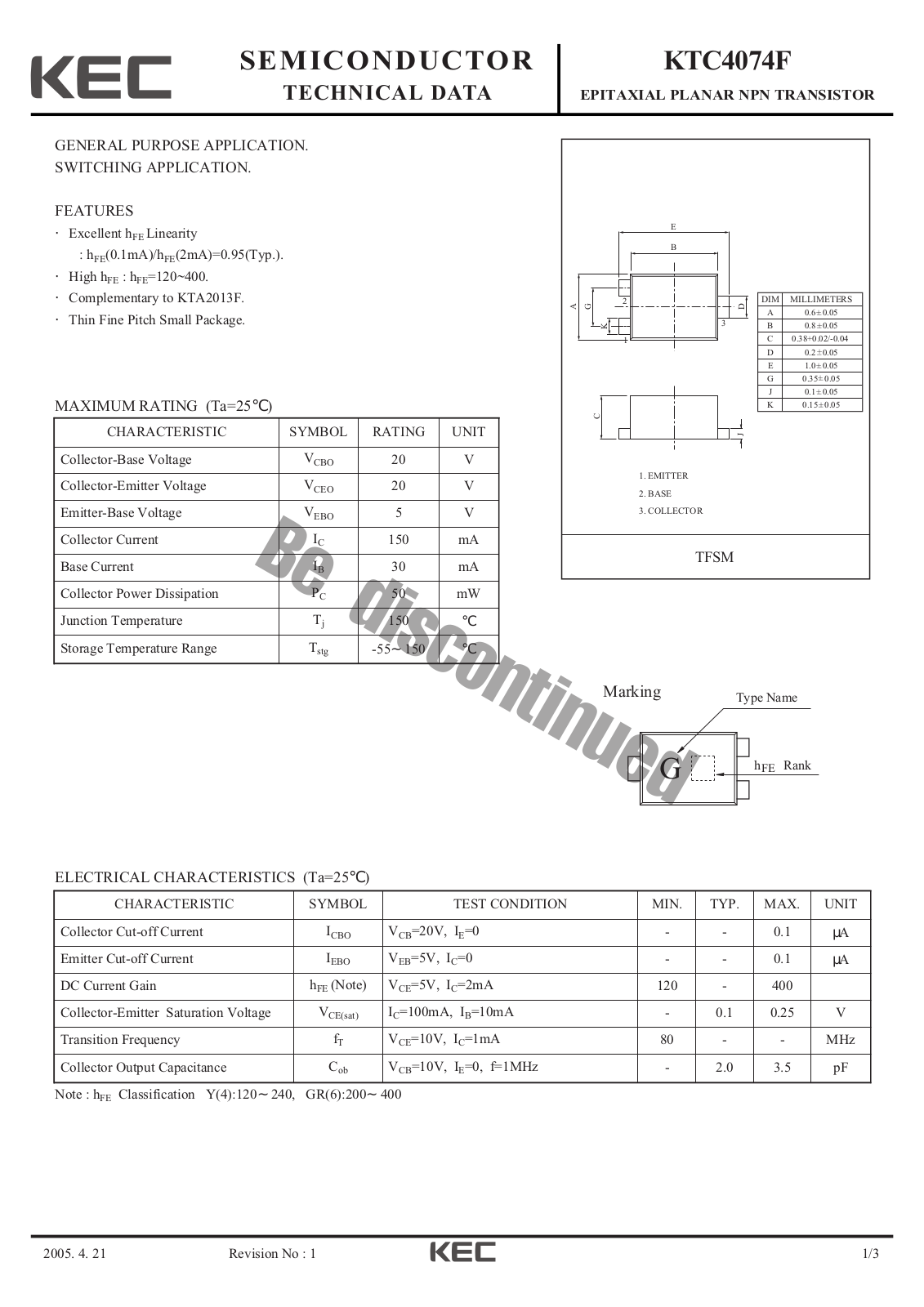 Datasheet ktc4074f Datasheet - ManualMachine.com