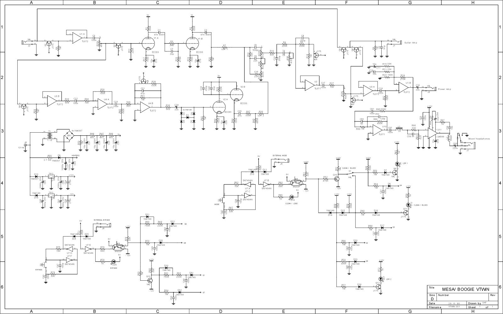 Mesa Boogie vtwin schematic