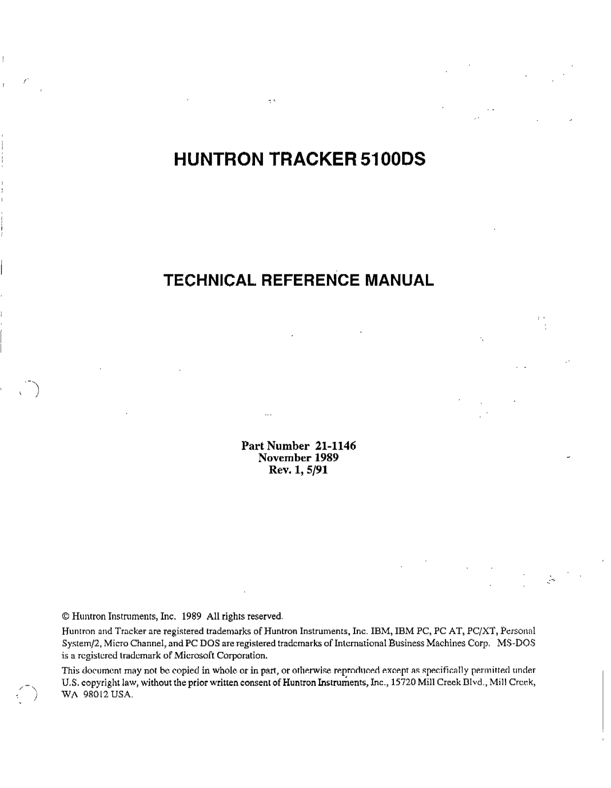 Huntron Instruments 5100DS Service manual