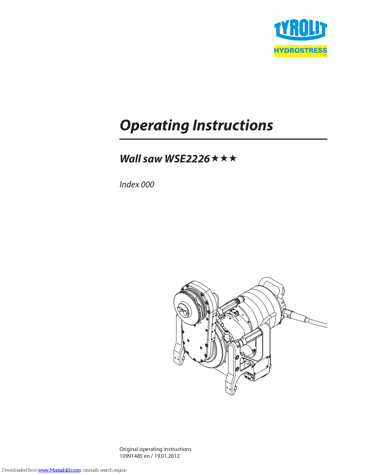 TYROLIT Hydrostress WSE2226 Operating Instructions Manual