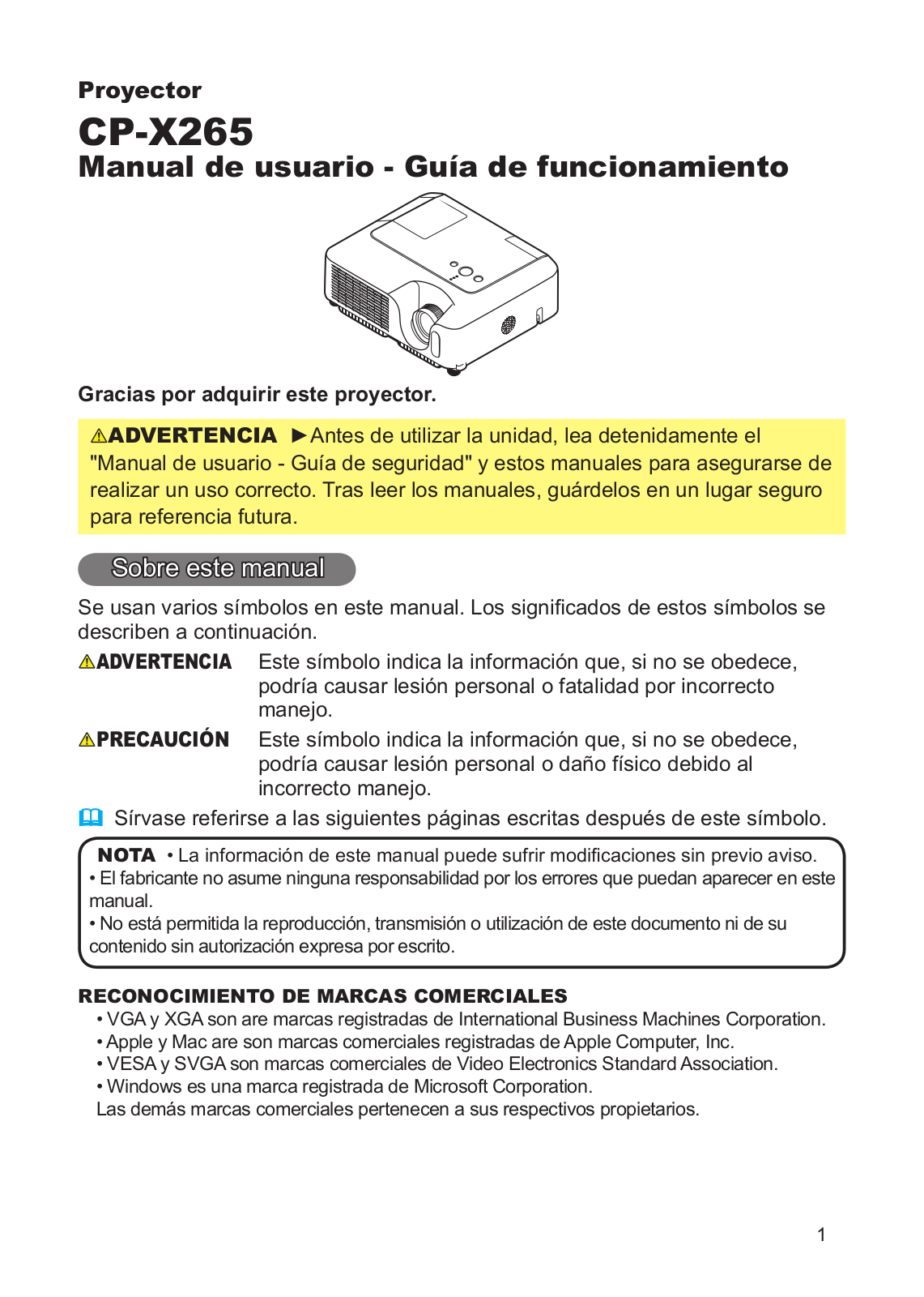 Hitachi CP-X265WF User Manual