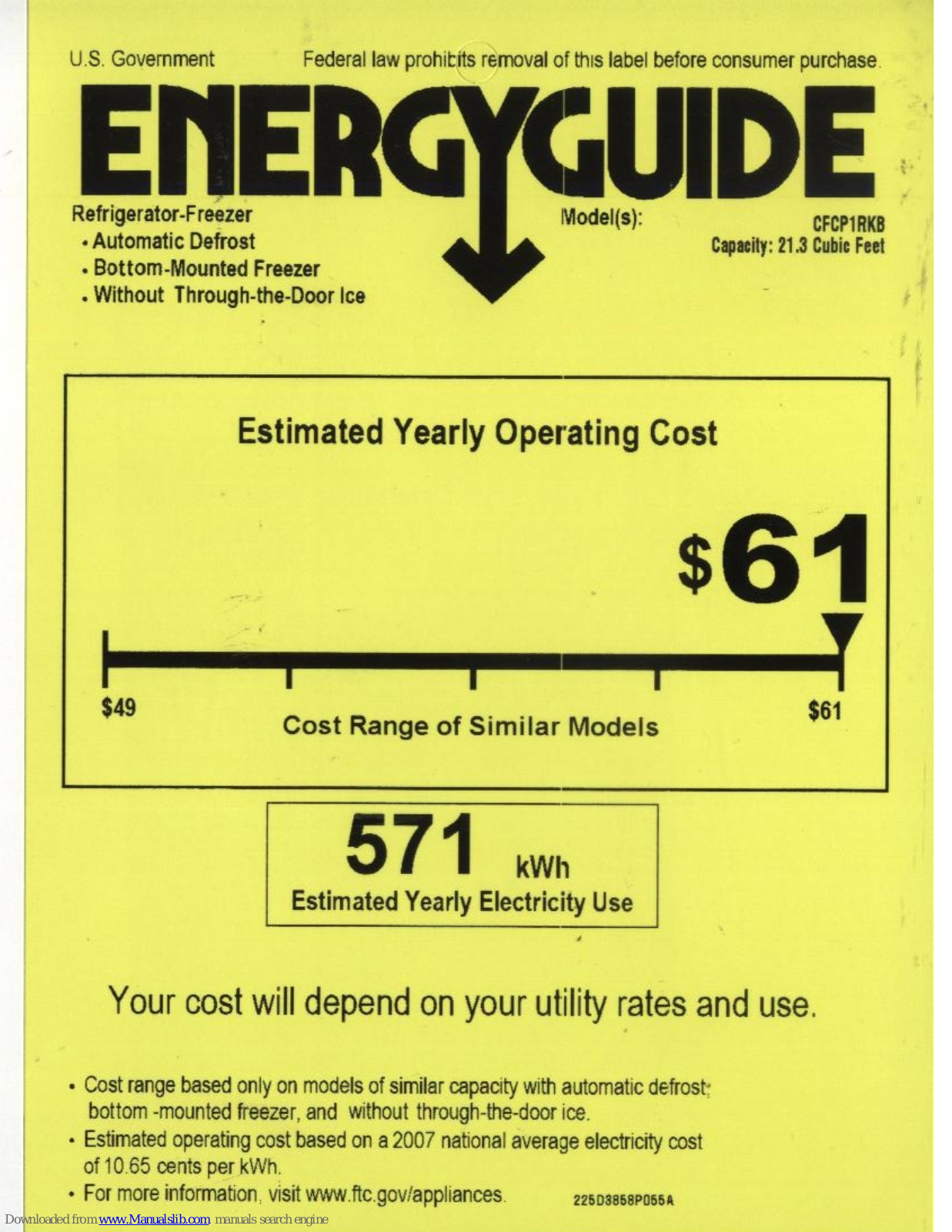 GE CFCP1RKBSS, CFCP1RKB Energy Manual