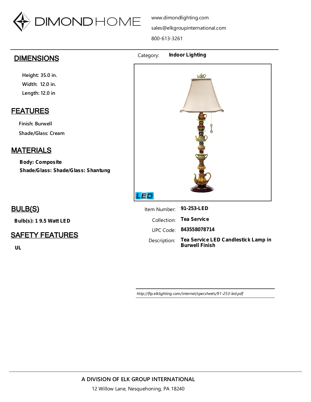 ELK Home 91253LED User Manual