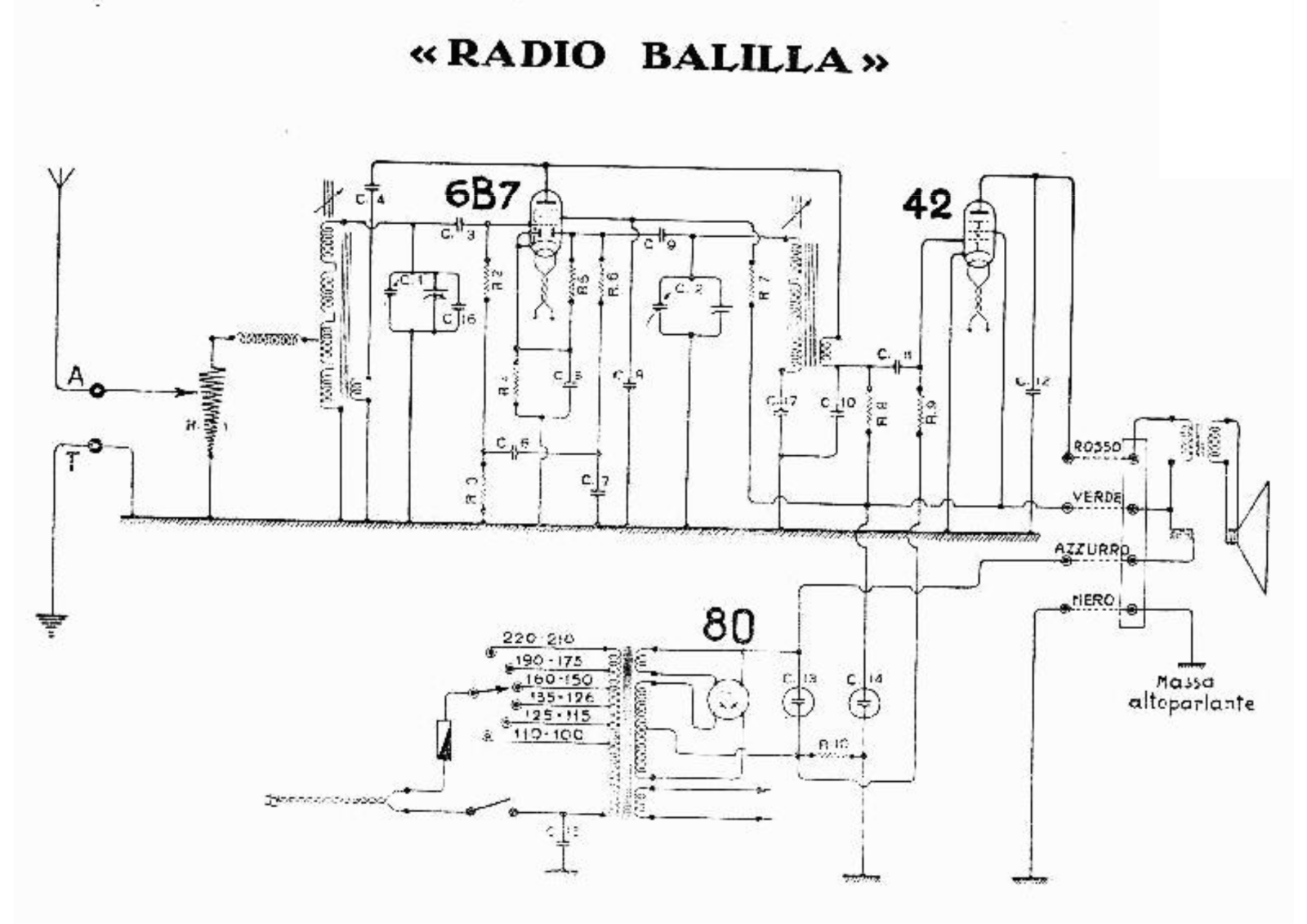 Radiomarelli radiobalilla schematic