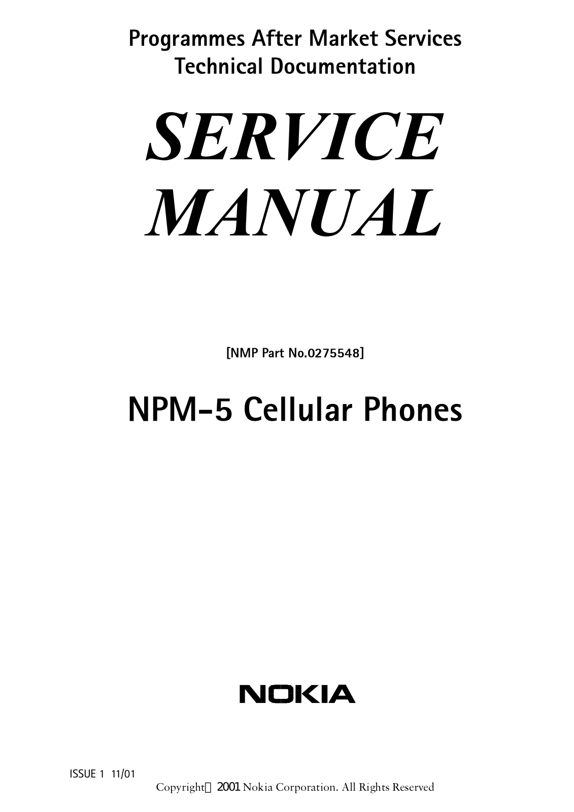 Nokia 5510 Service Manual 01 npm5 front