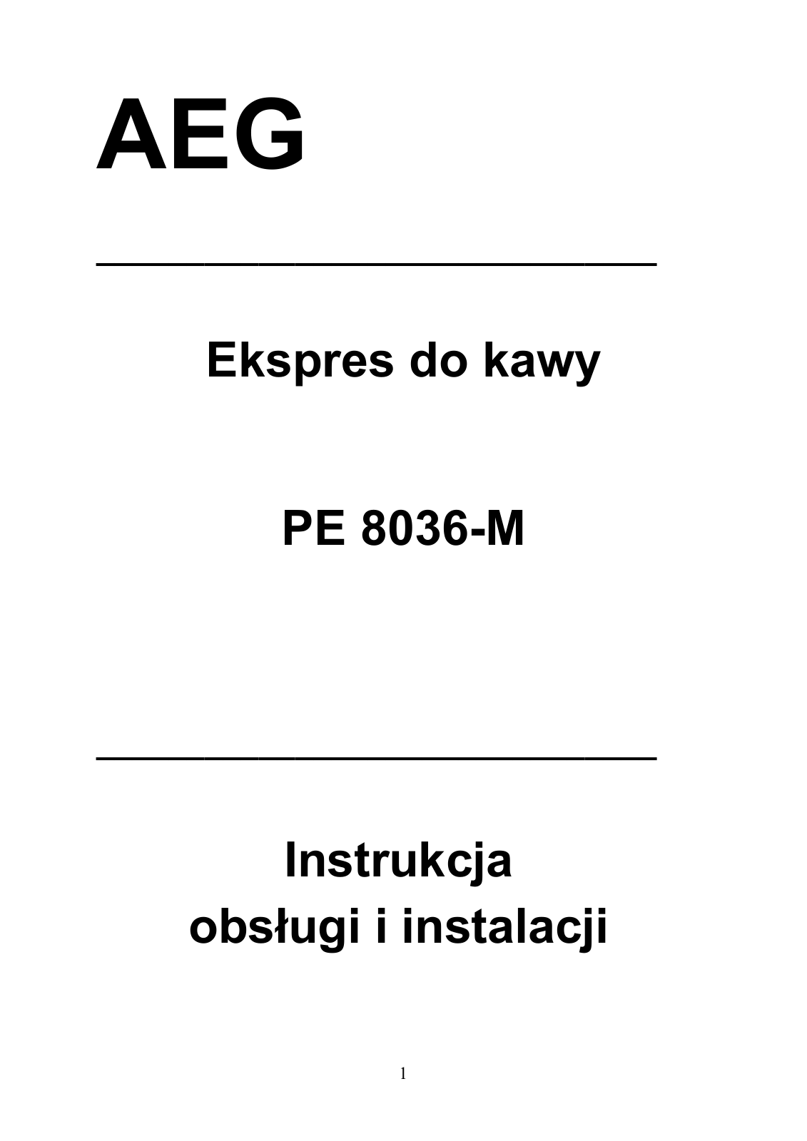 AEG PE8036-M User Manual