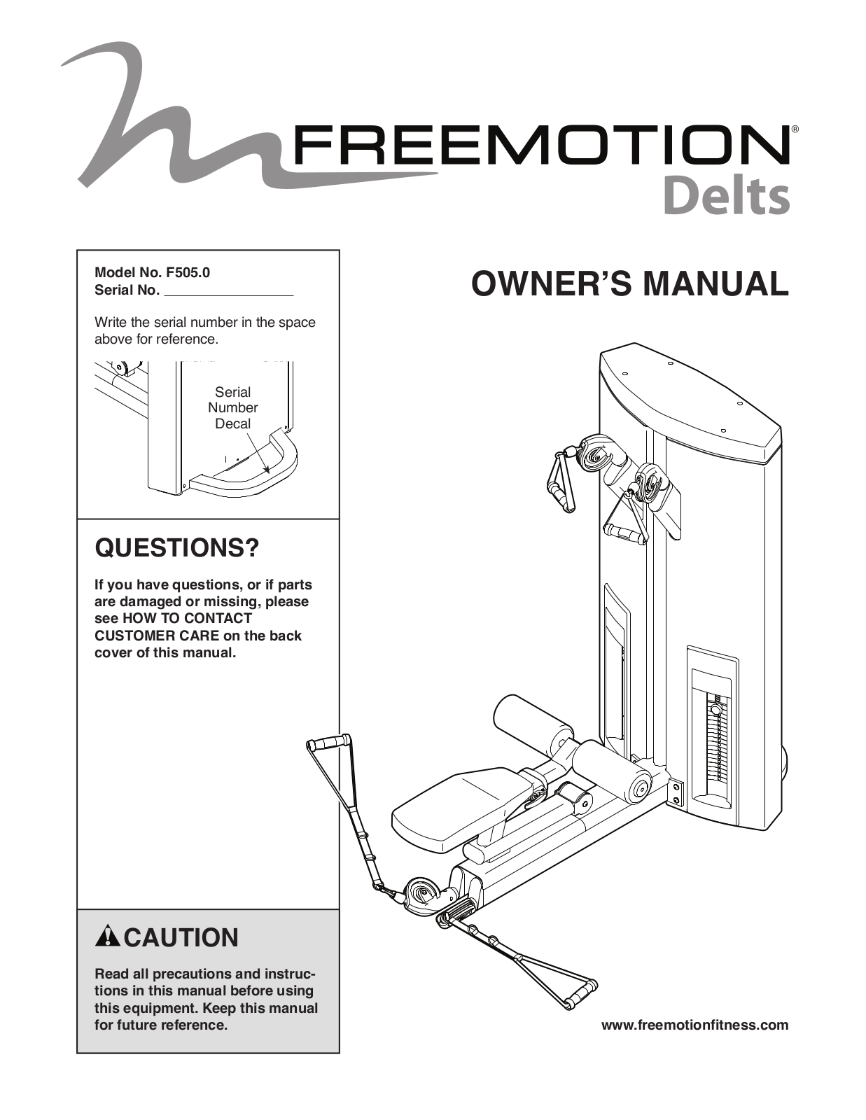 FreeMotion F5050 Owner's Manual