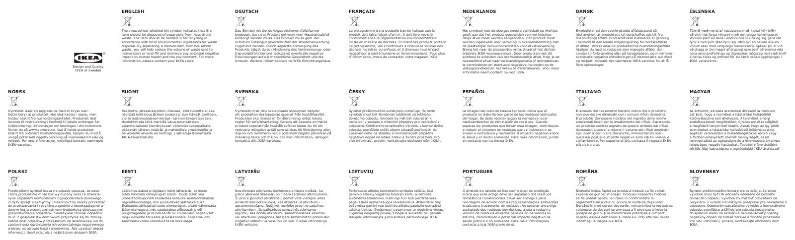 Ikea 60277514, 60263729 User Manual