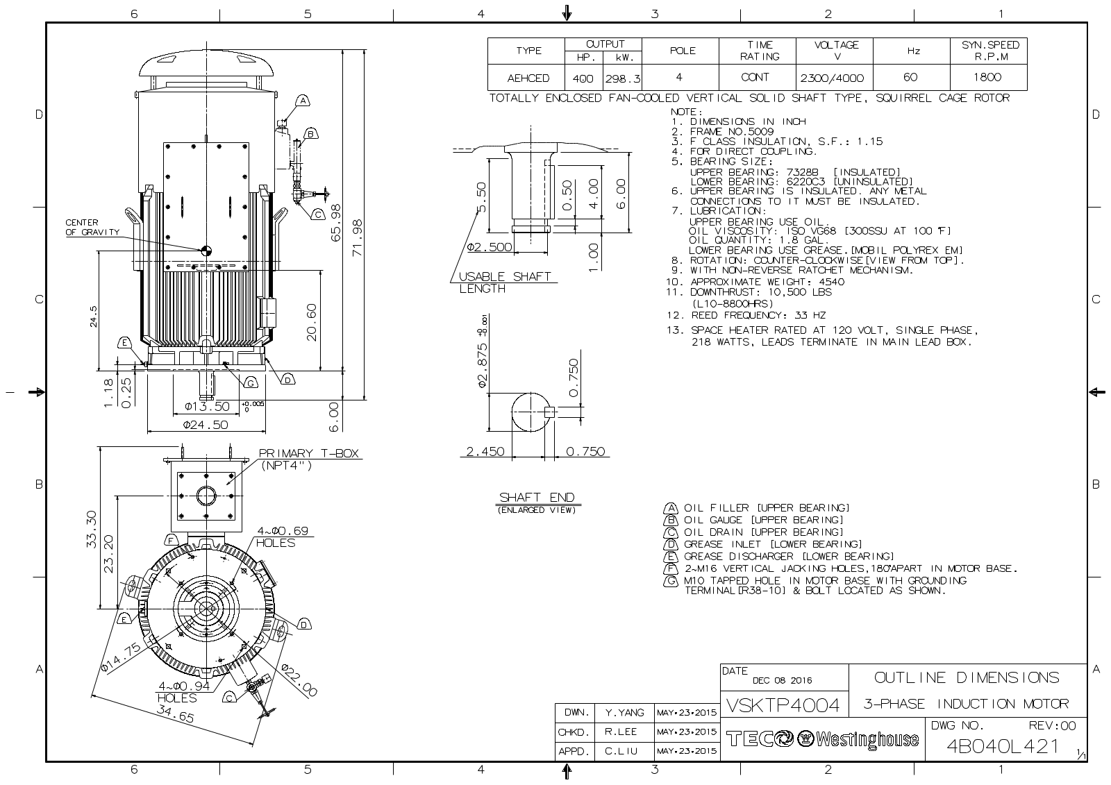 Teco VSKTP4004 Reference Drawing