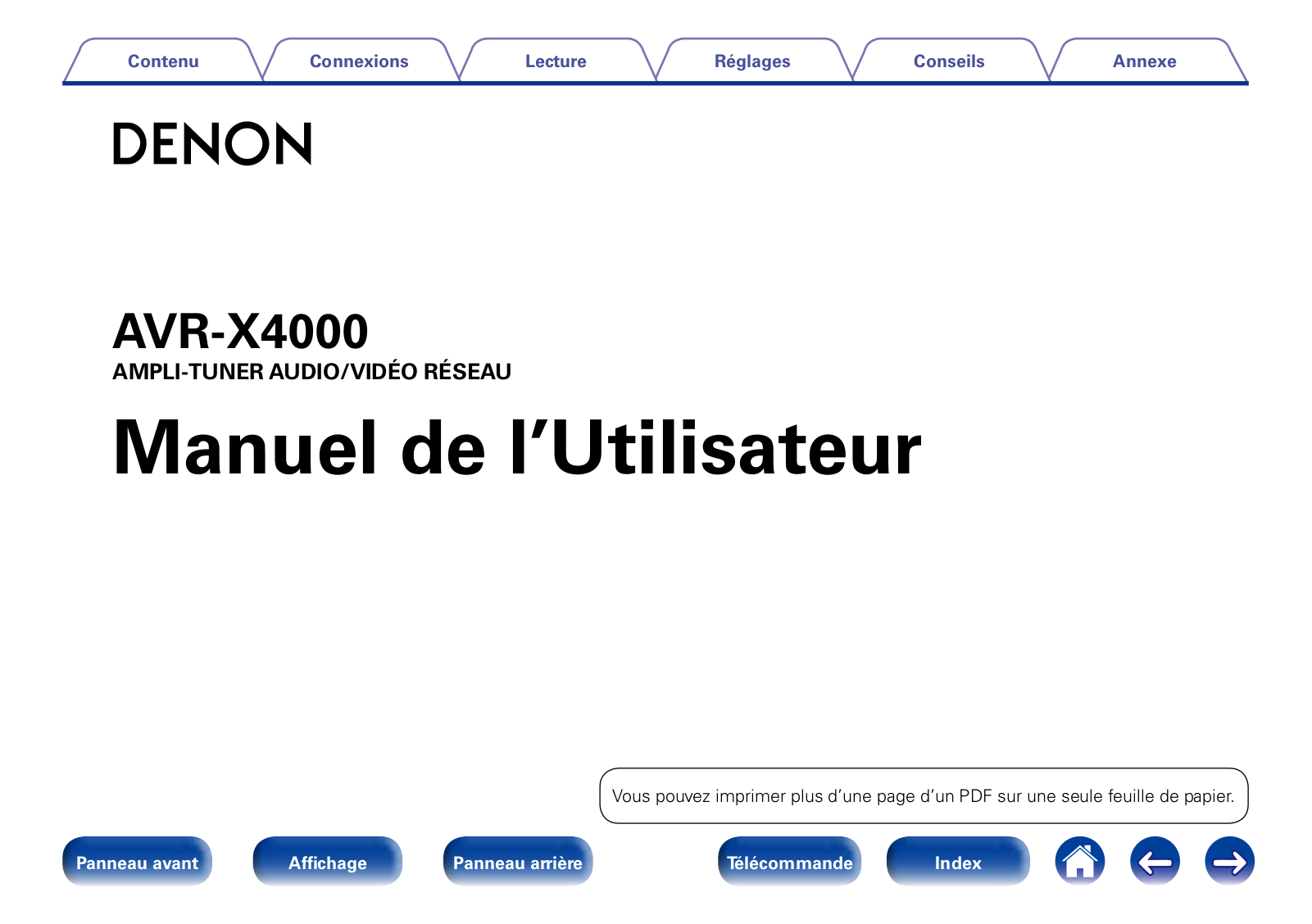 DENON AVRX4000 BK, AVRX4000 SP User Manual