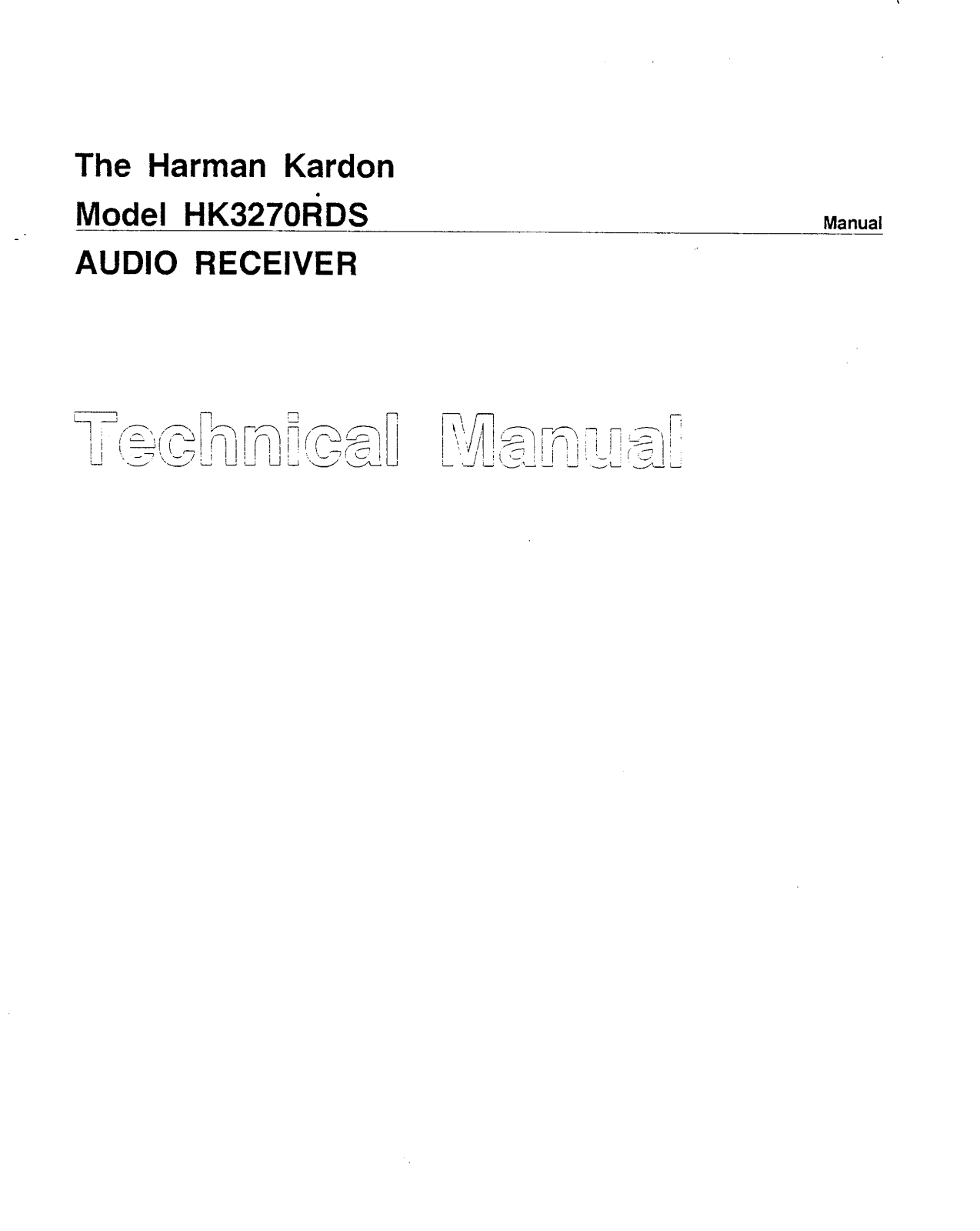 Harman Kardon HK-3270 Service manual