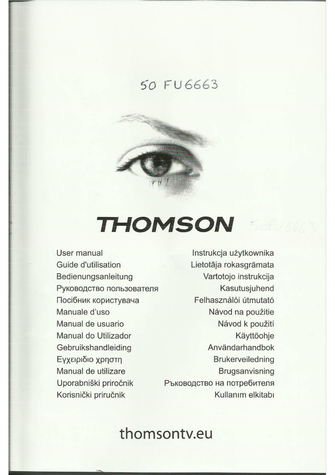 THOMSON 50FU6663 User Manual