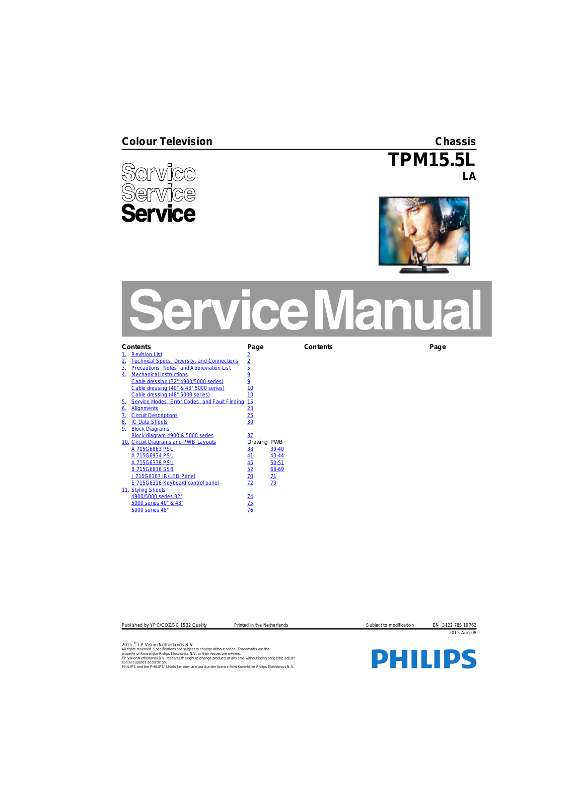 Philips 32PHG4900/78, 32PHG5000/78 Schematic