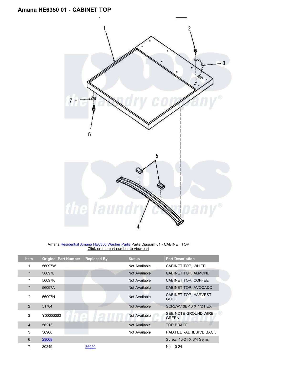 Amana HE6350 Parts Diagram