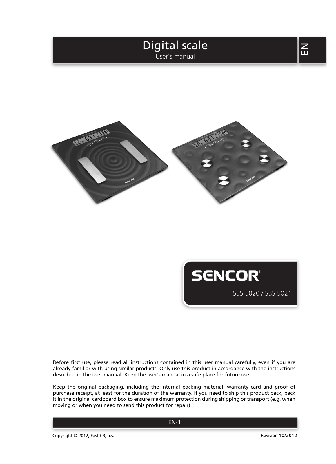 Sencor SBS 5020 operation manual