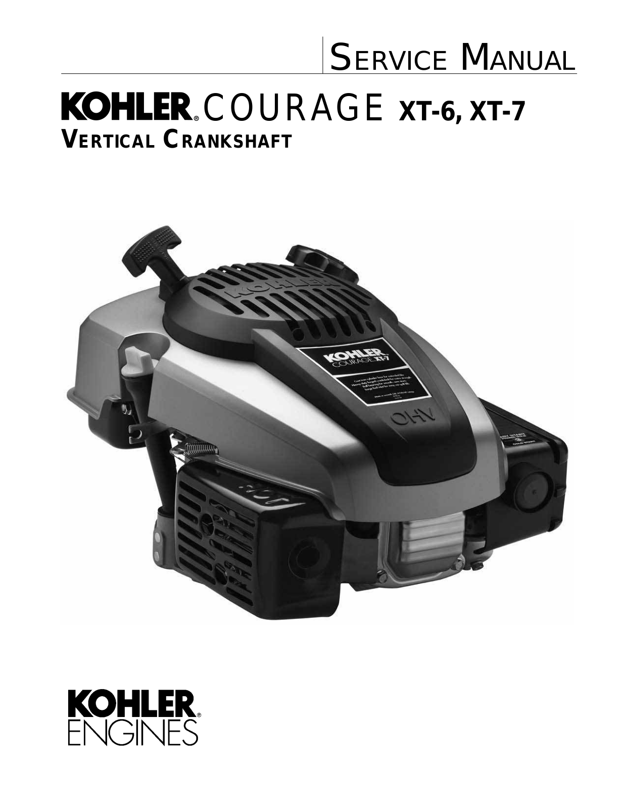 Kohler XTR-6, XT-7, XT6.5, XTR-7, XT8 User Manual