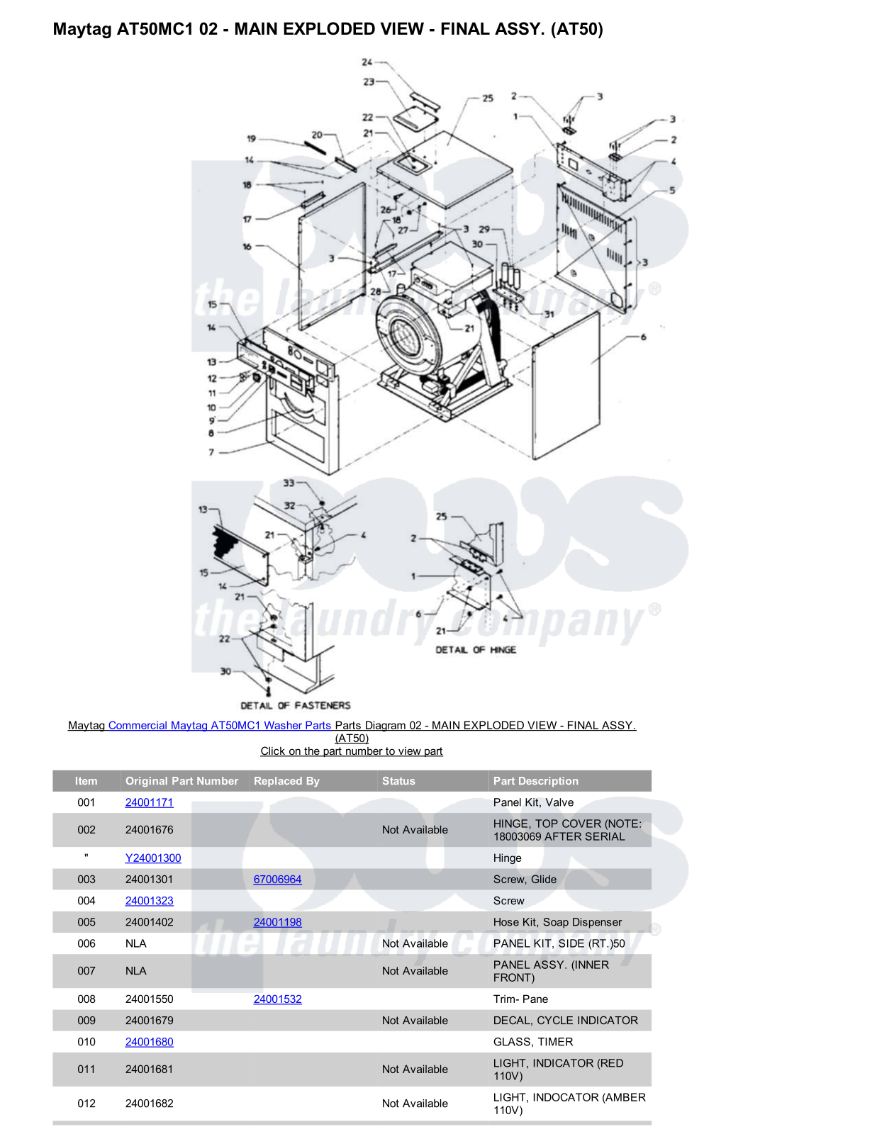 Maytag AT50MC1 Parts Diagram