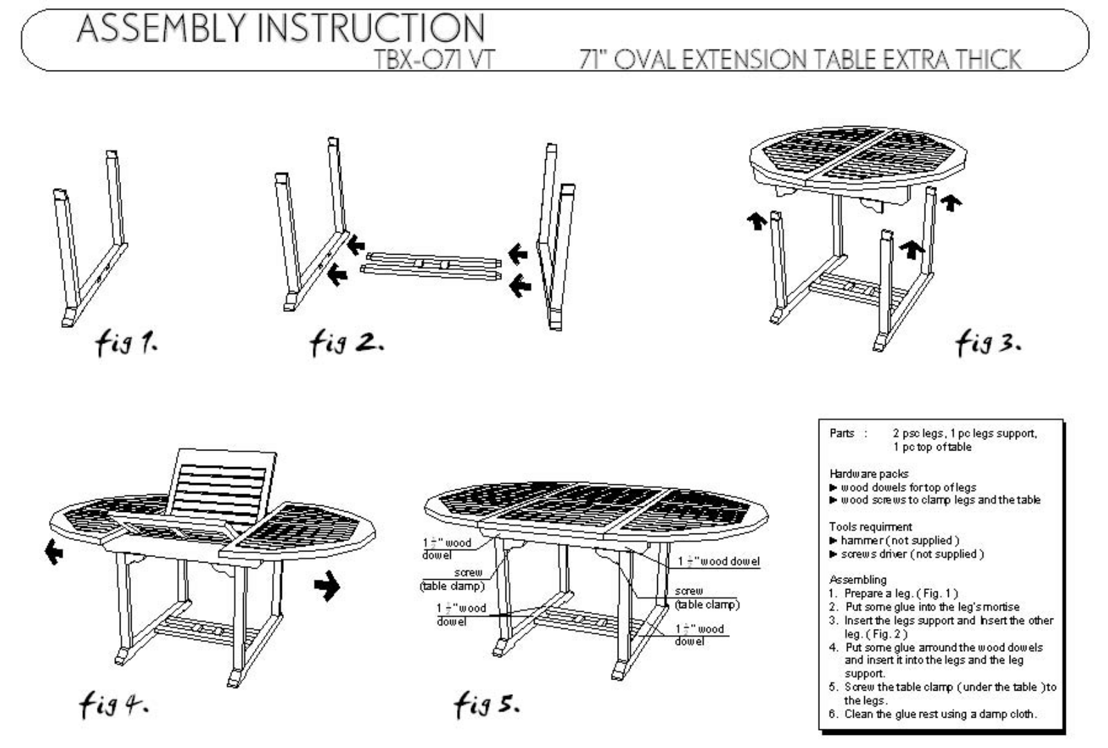 Anderson TBX071VT Assembly Guide