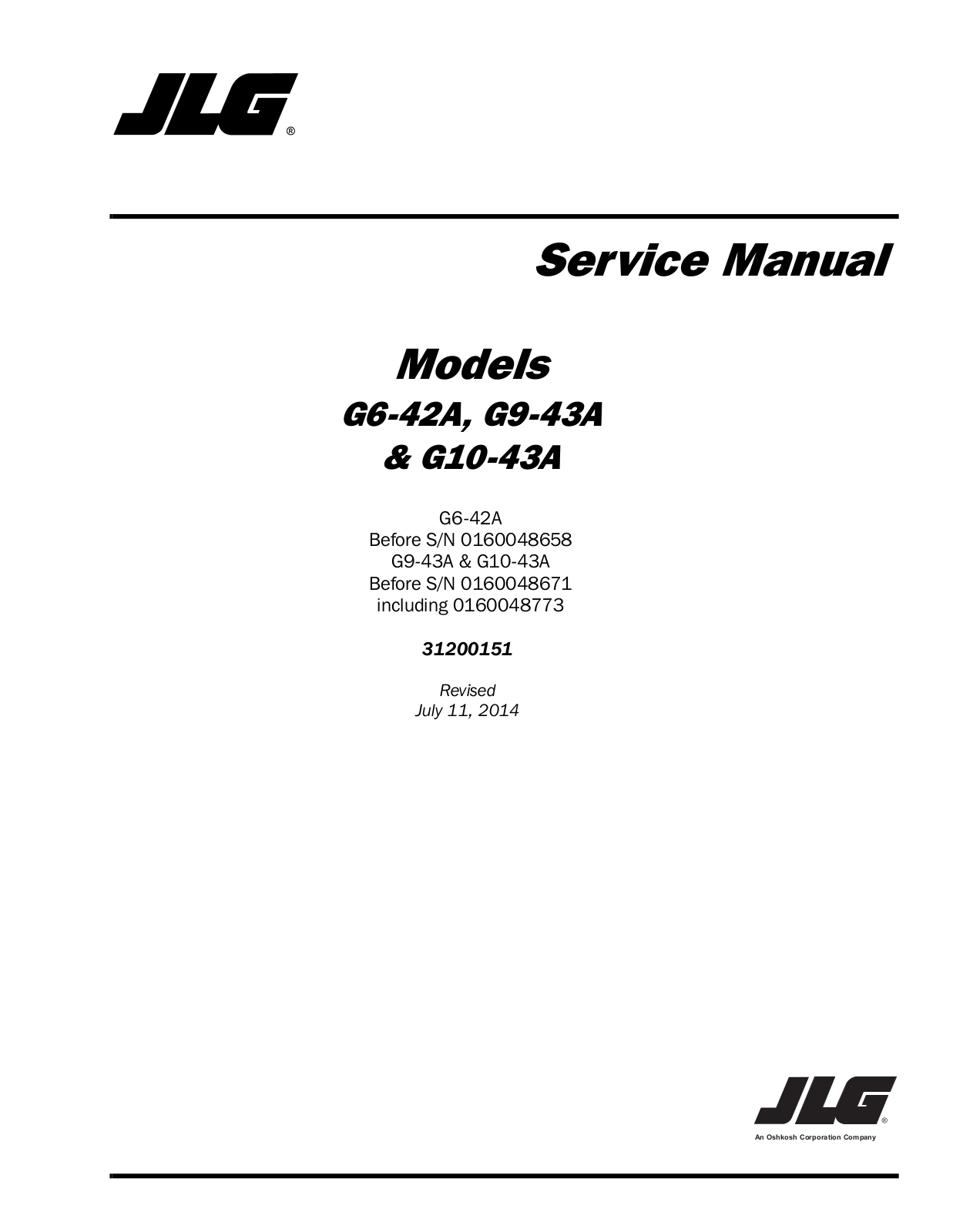 JLG G6-42A Service Manual
