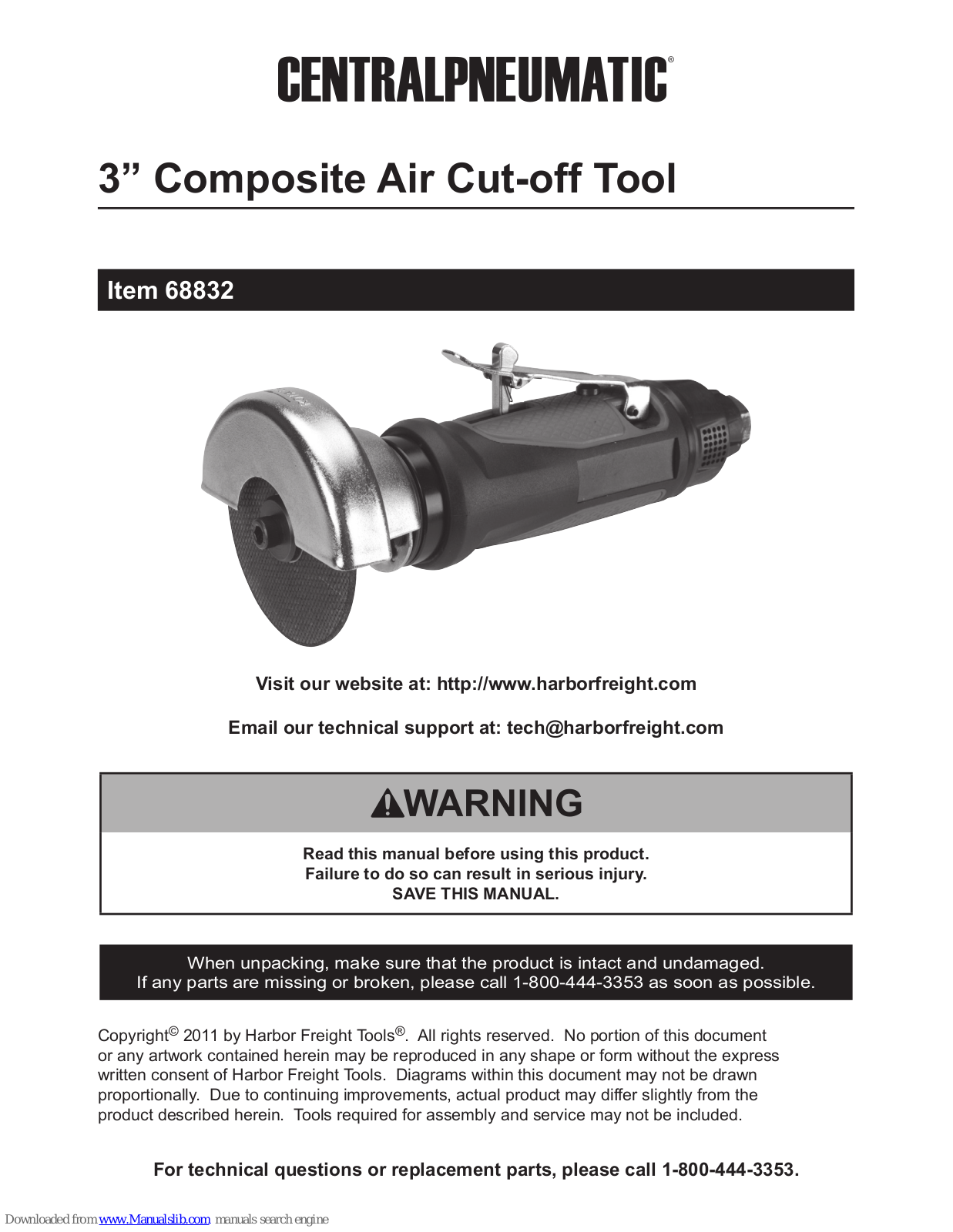 CentralPneumatic 68832 User Manual - ManualMachine.com