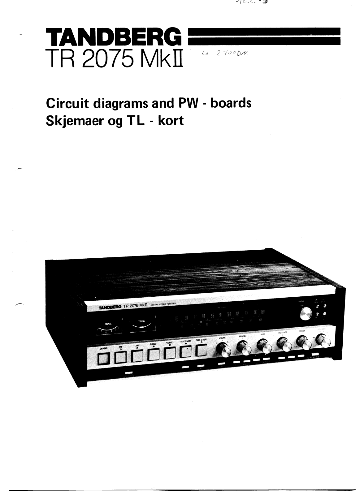 Tandberg TR-2075 Mk2 Schematic