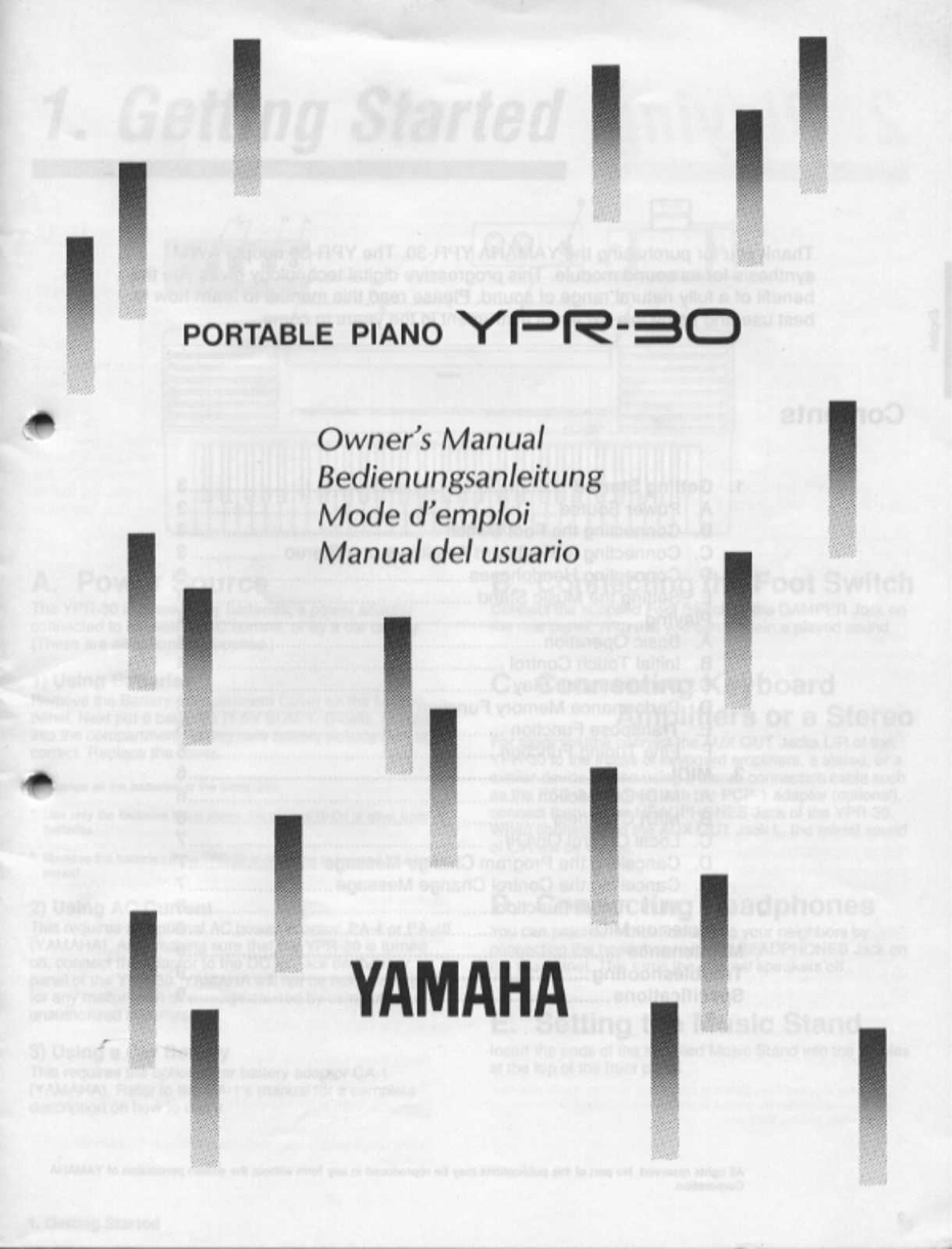 Yamaha YPR30E, YPR-30 User Manual