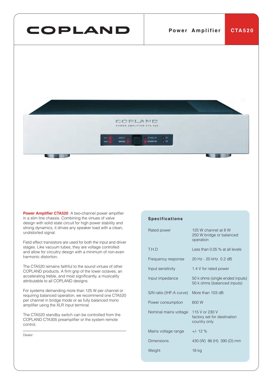 Copland CTA-520 Brochure