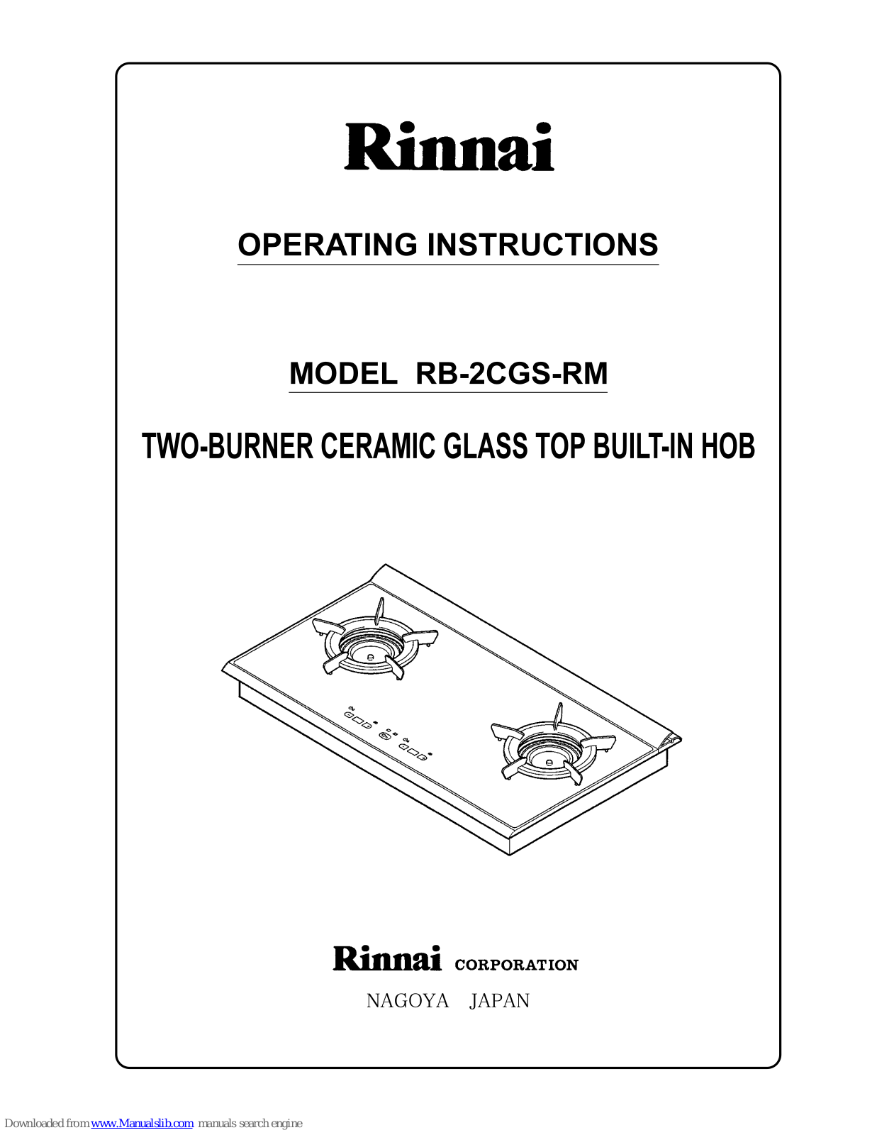 Rinnai RB-2CGS-RM Operating Instructions Manual