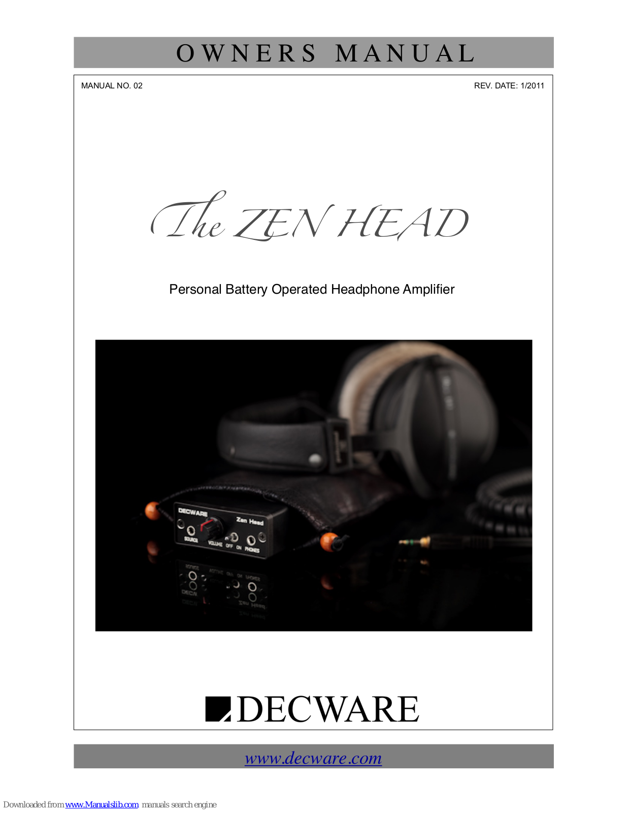 Decware The ZEN HEAD Owner's Manual