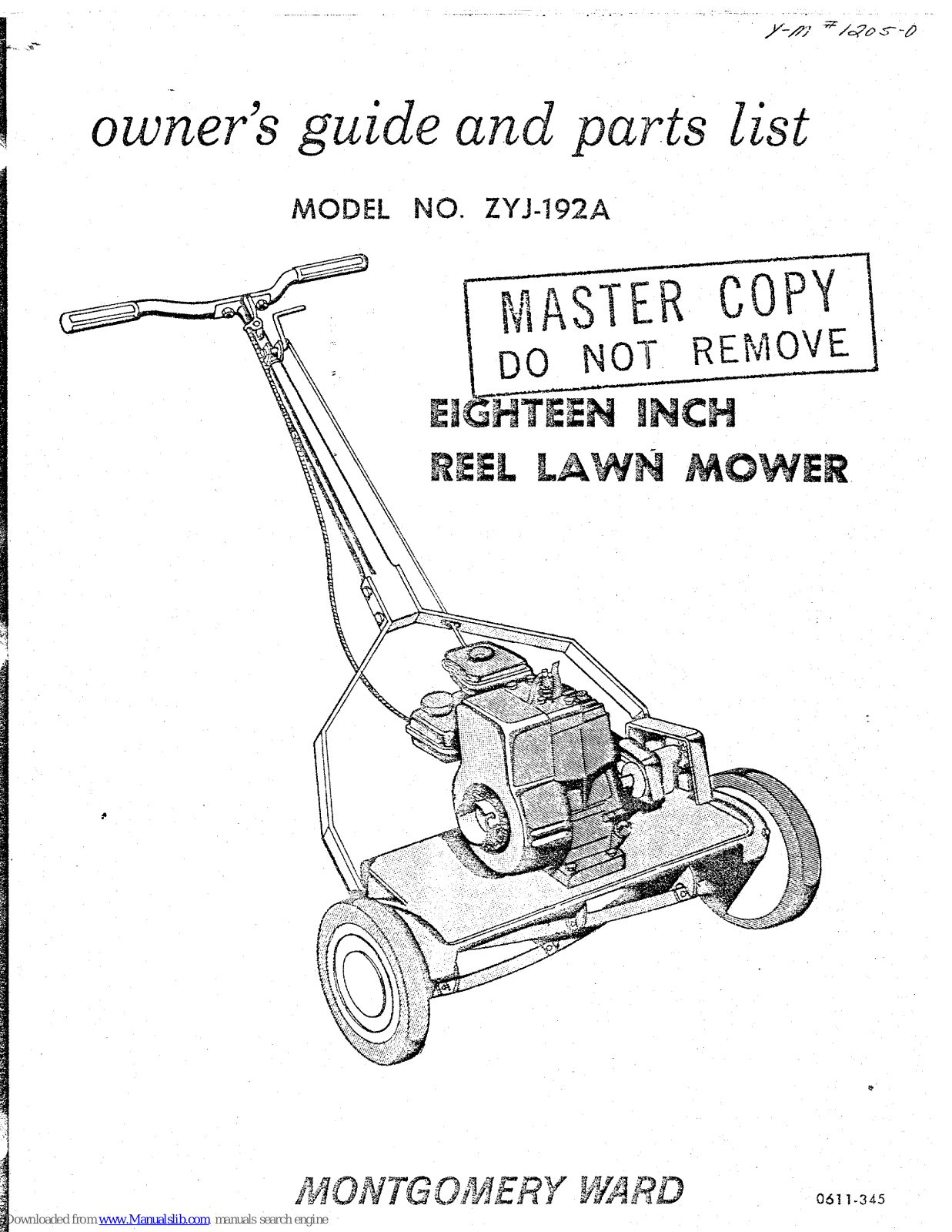 Montgomery Ward ZYJ-192A Owner's Manual