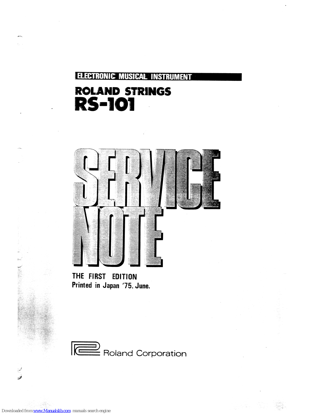 Roland RS-101 Strings Service Note - ManualMachine.com
