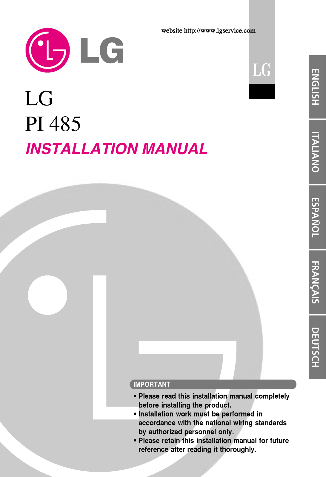 LG PMNFP14A0 User Manual