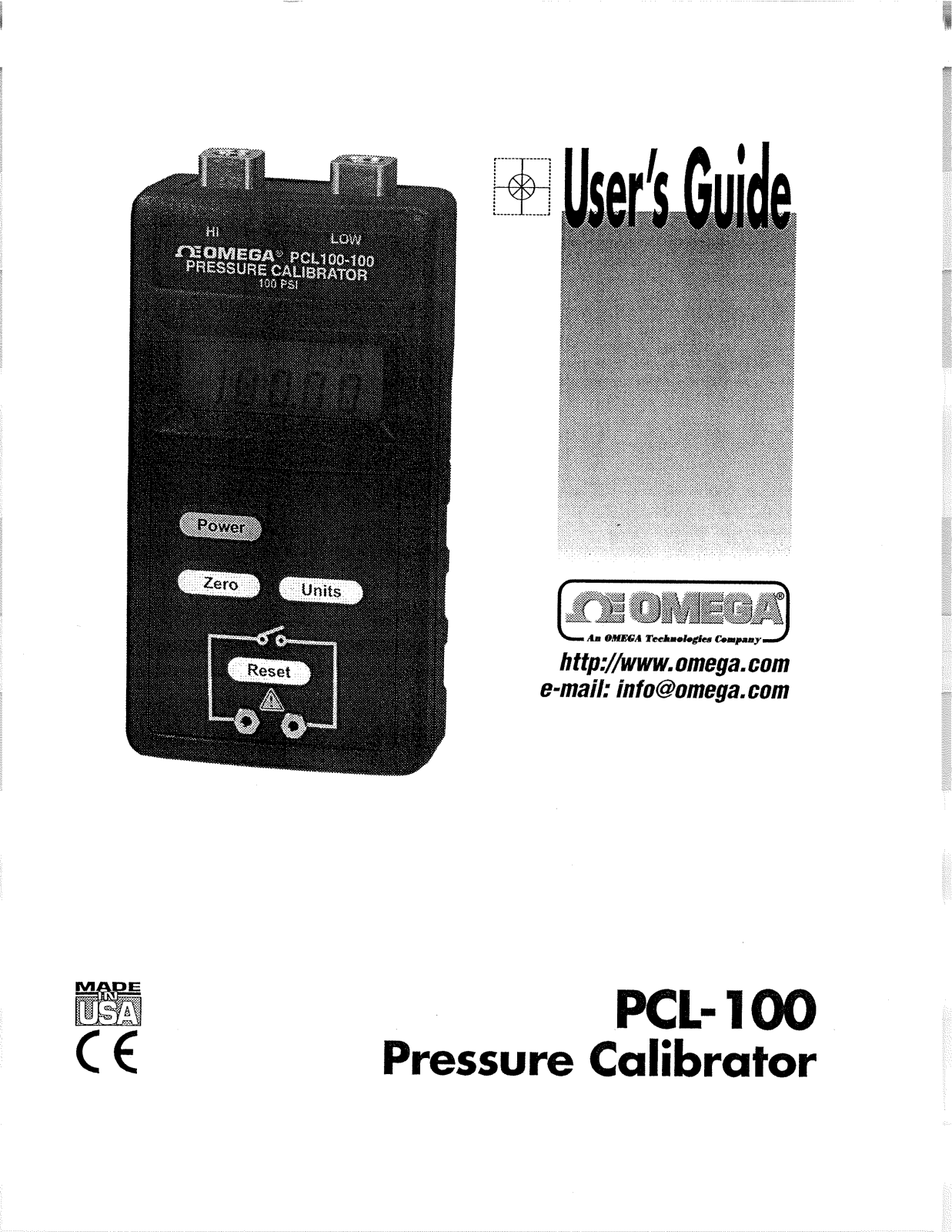 Omega Products PCL-100 Installation  Manual