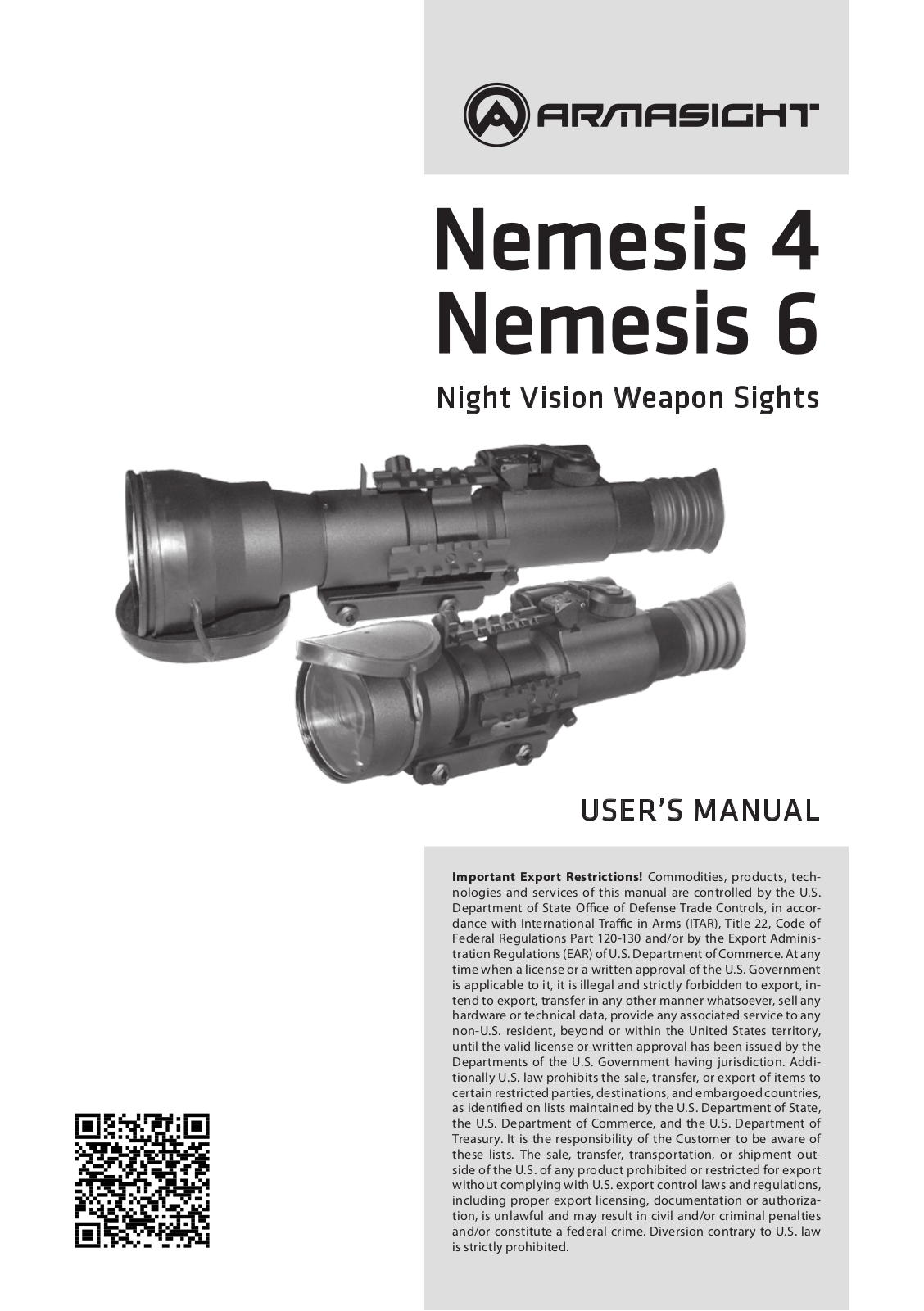 Armasight NRWNEMESI4GGDA1 User Manual