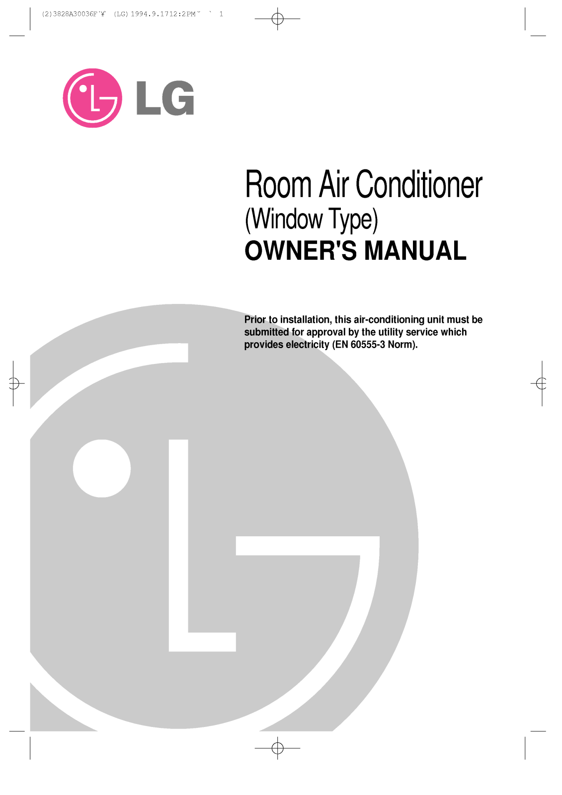 LG LWN2260CHG, LWC1260ACG, LWN2261BHG, LWN2260CCG User Manual