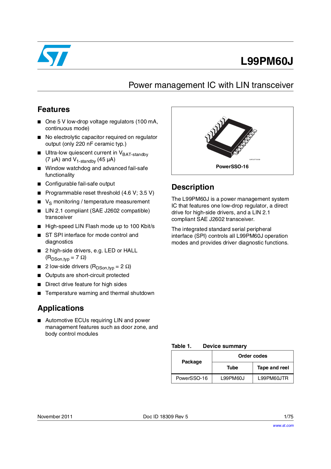 ST L99PM60J User Manual