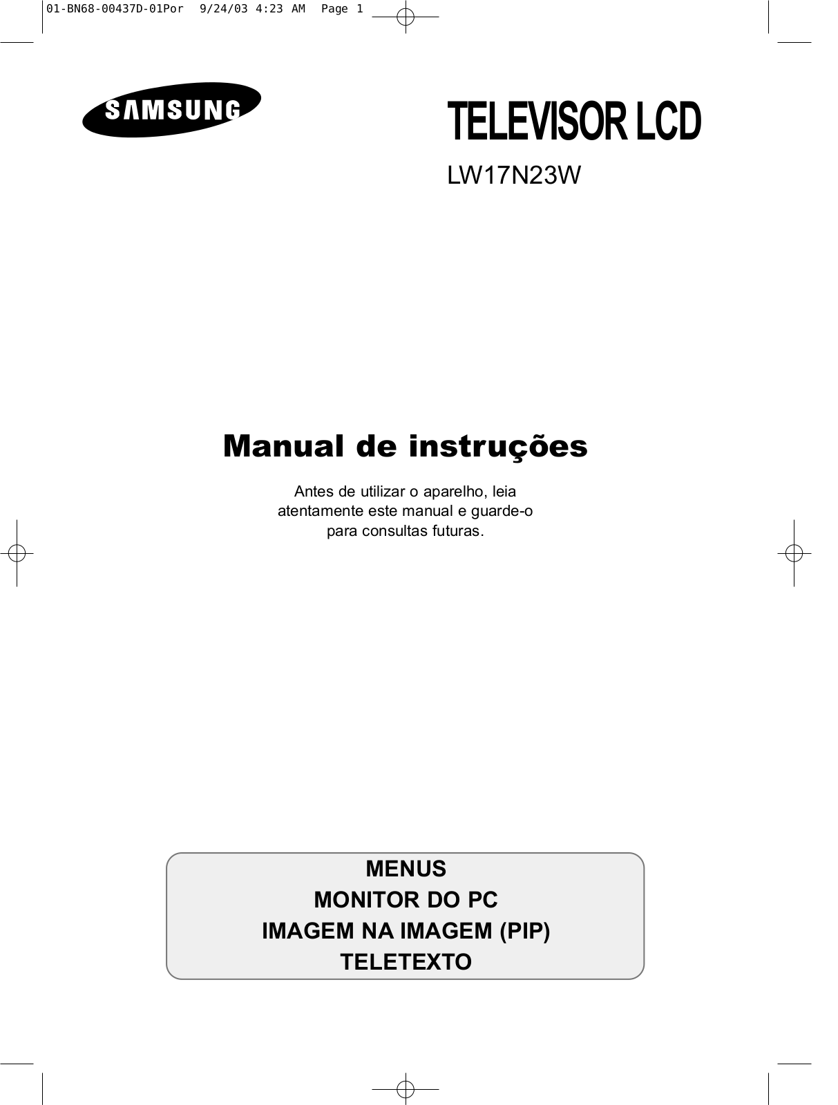 Samsung LW17N23W User Manual