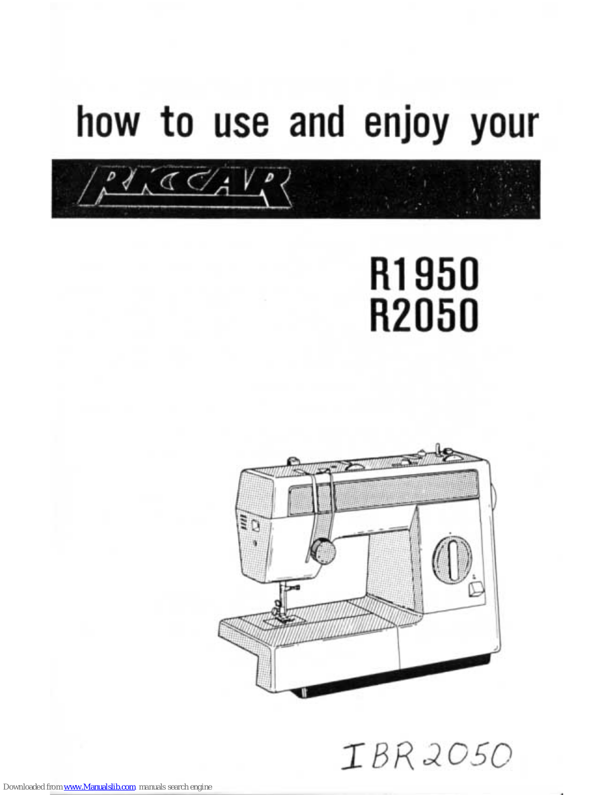 Riccar R1950, R2050 Owner's Manual